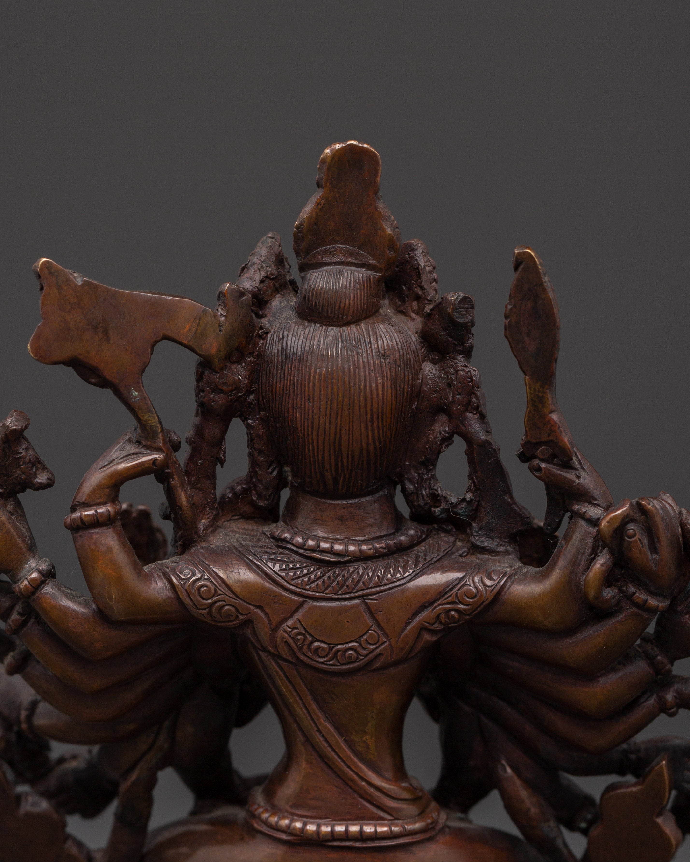 Sacred Cundi Bodhisattva Sculpture | Oxidized Copper Statue for Meditation & Altar