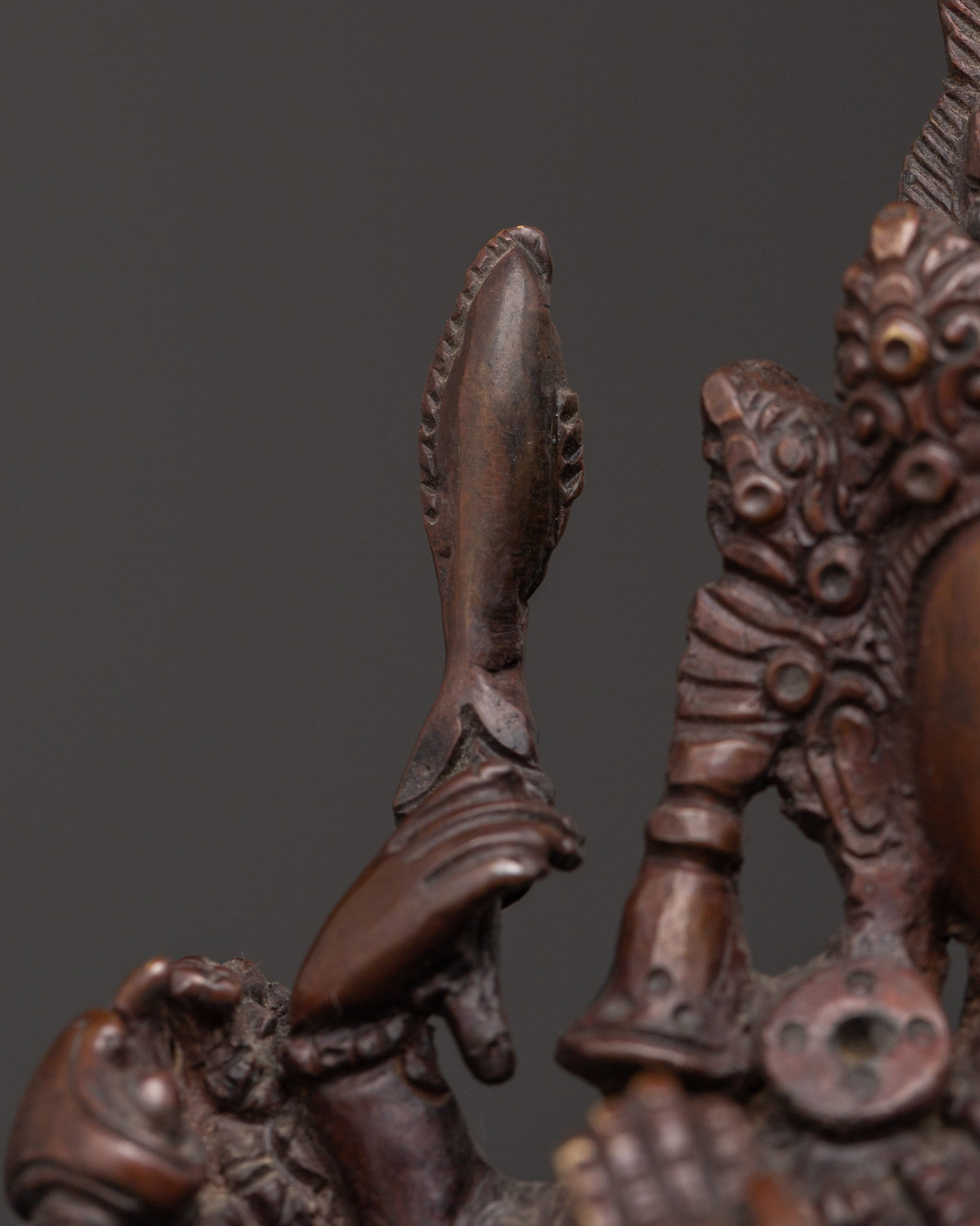 Sacred Cundi Bodhisattva Sculpture | Oxidized Copper Statue for Meditation & Altar