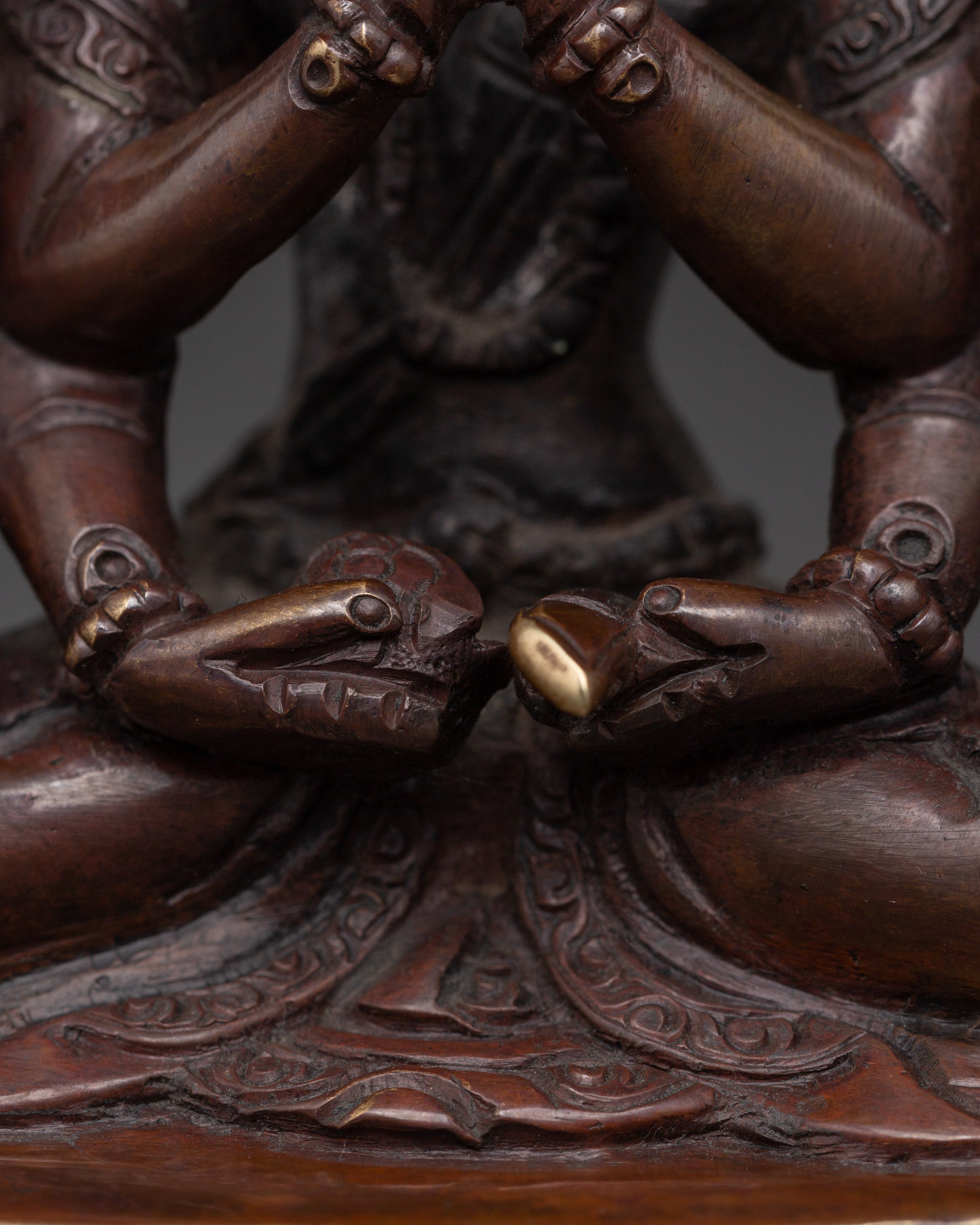 Sacred Cundi Bodhisattva Sculpture | Oxidized Copper Statue for Meditation & Altar