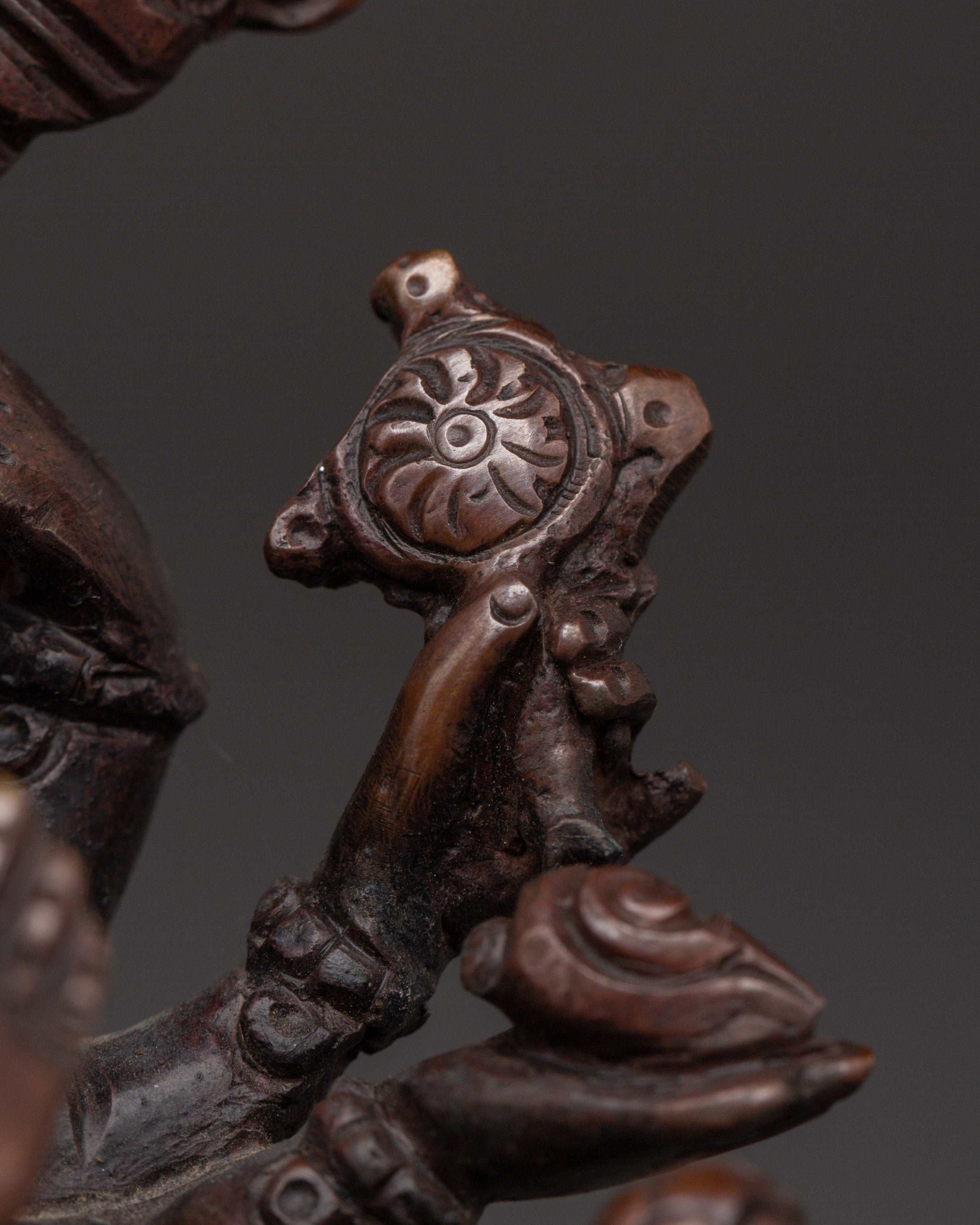 Sacred Cundi Bodhisattva Sculpture | Oxidized Copper Statue for Meditation & Altar