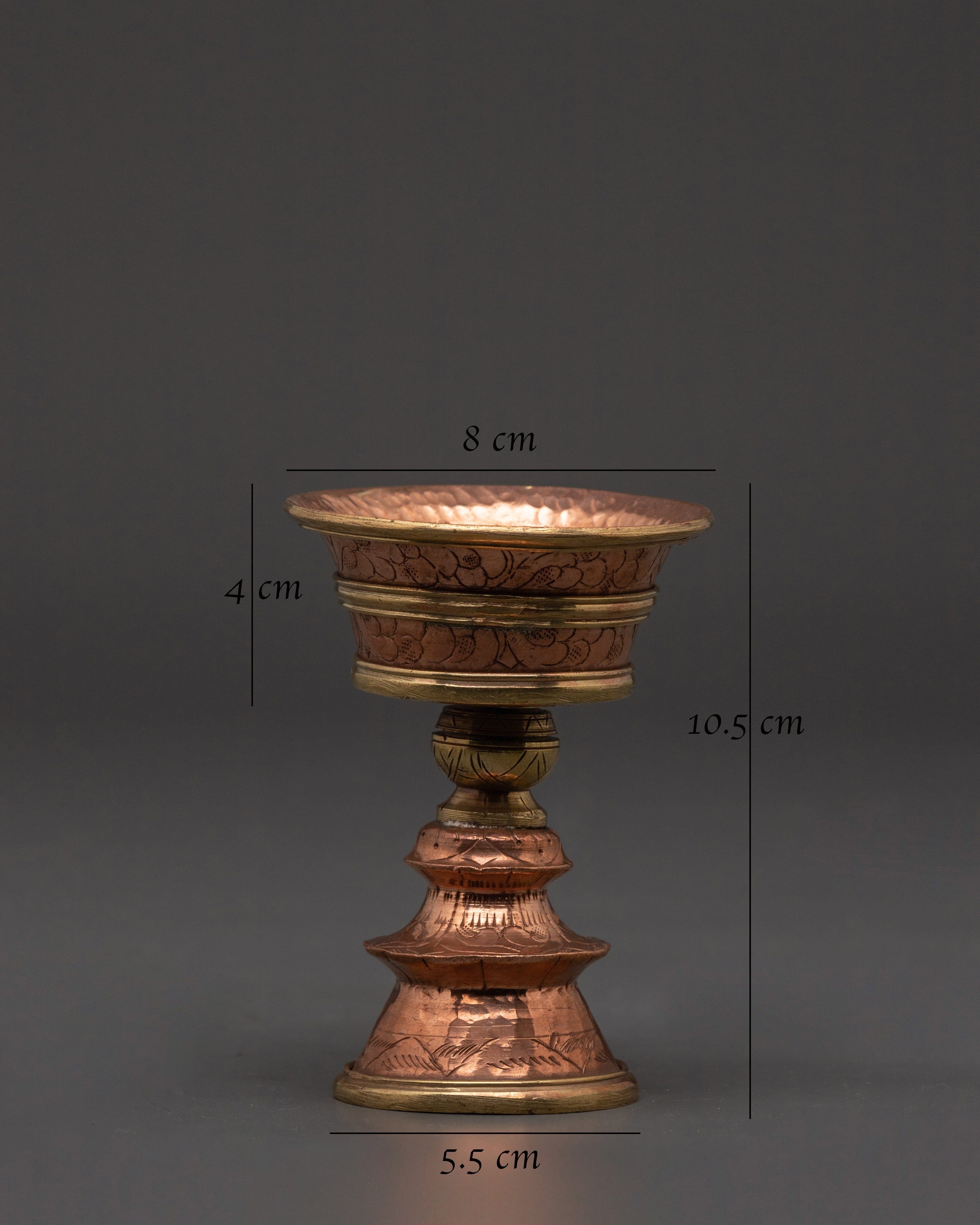 Copper Lamp Set with Intricate Design | Handcrafted Ritual Decor
