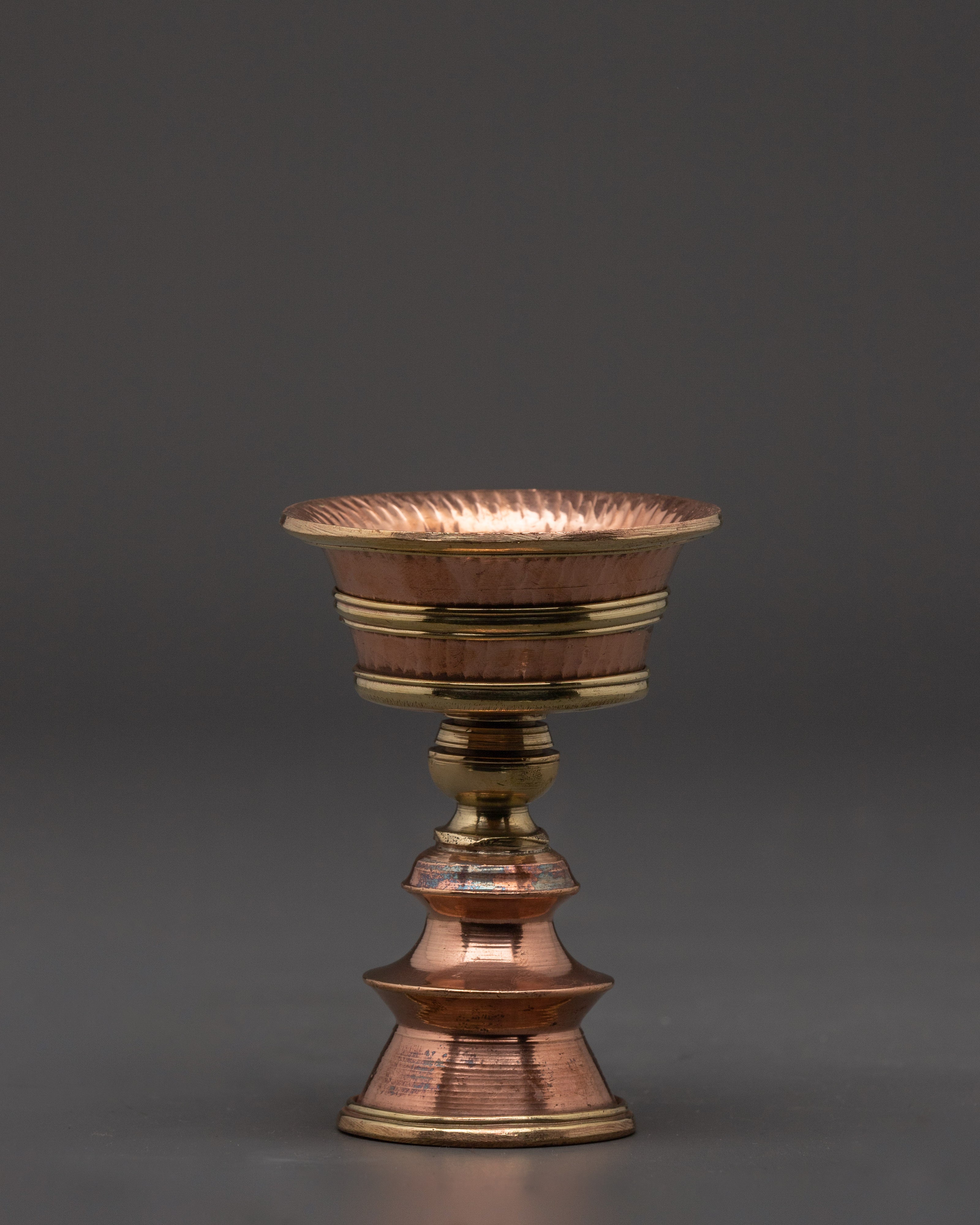 Tibetan Prayer Lamp Set | Copper Ritual Lamps for Meditation