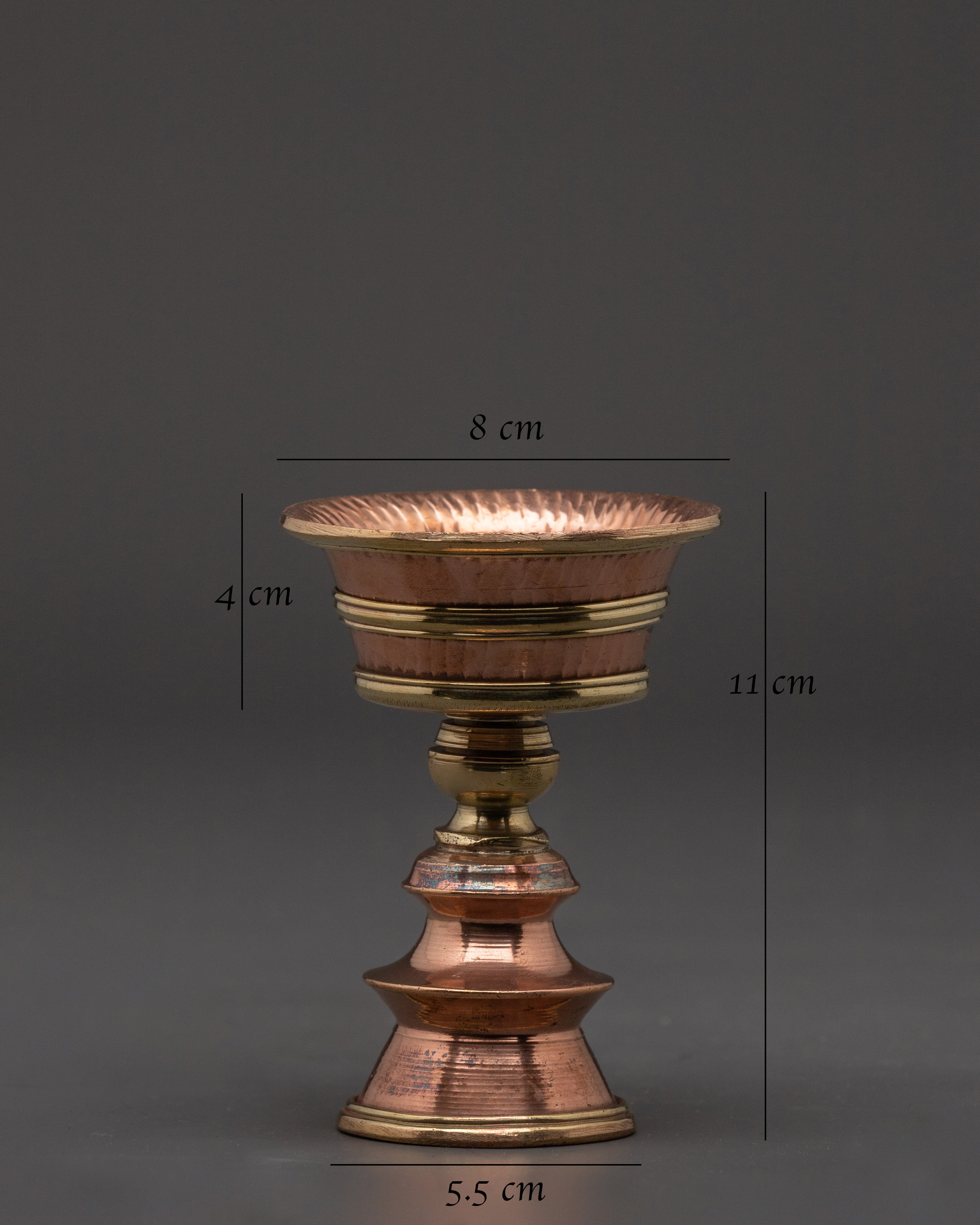 Tibetan Prayer Lamp Set | Copper Ritual Lamps for Meditation