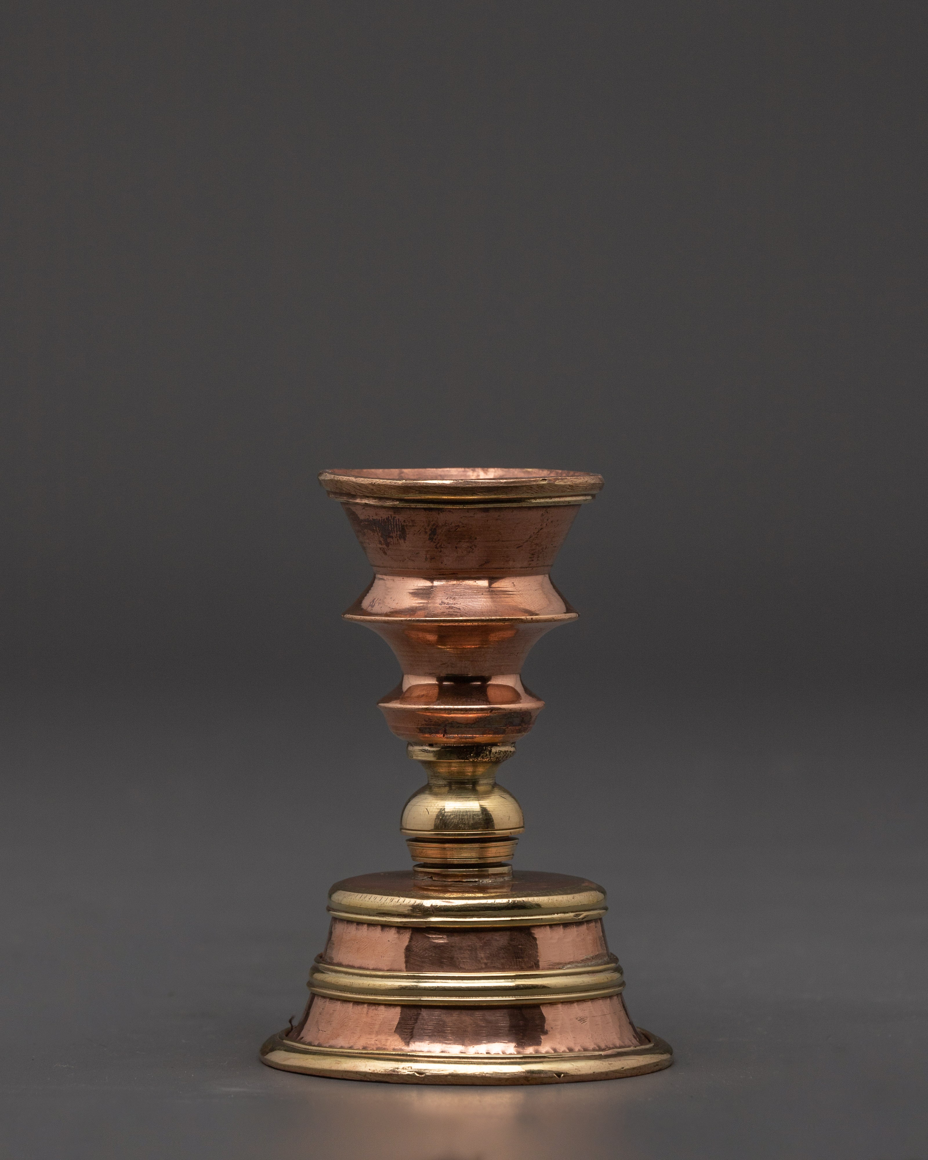 Tibetan Prayer Lamp Set | Copper Ritual Lamps for Meditation