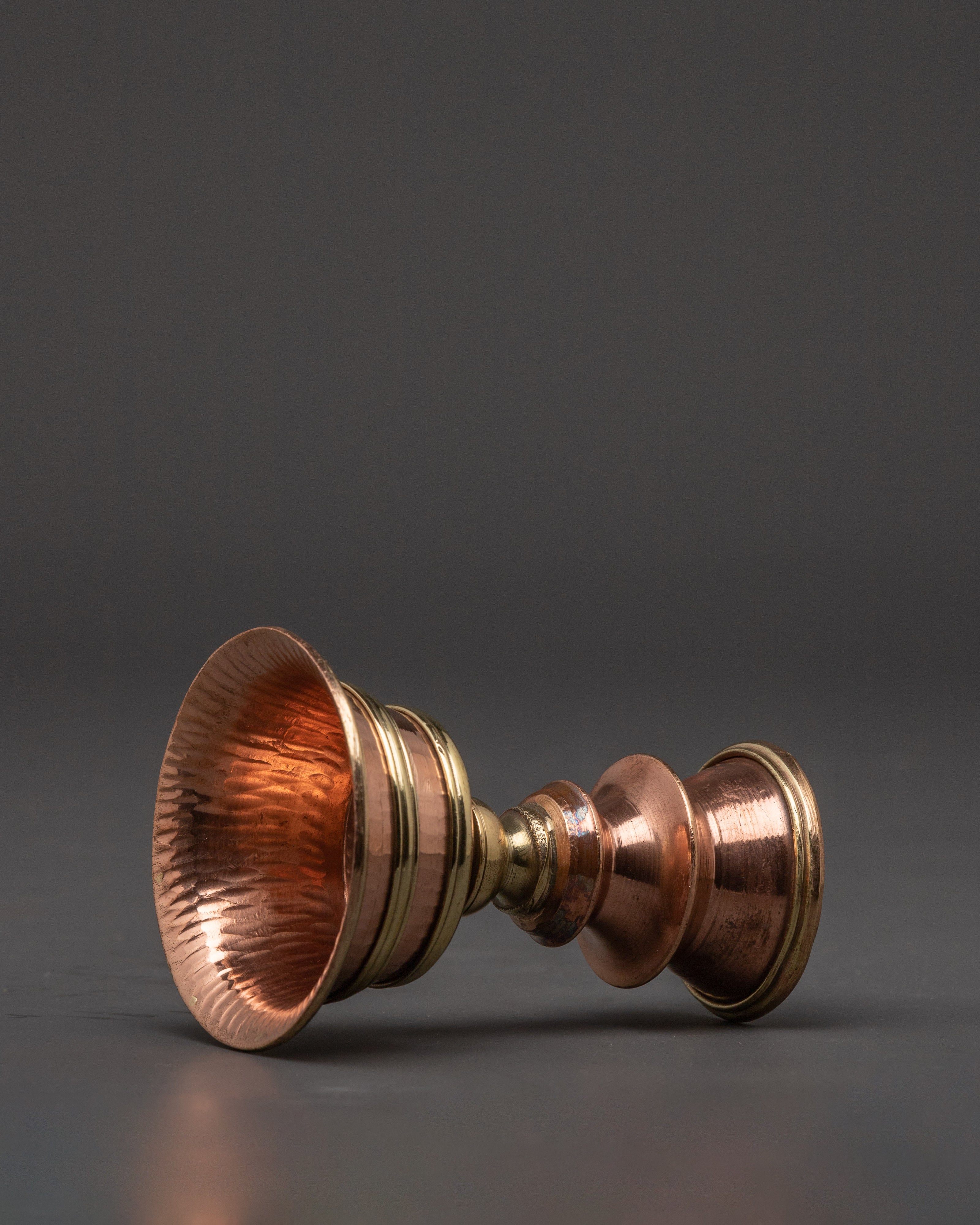 Tibetan Prayer Lamp Set | Copper Ritual Lamps for Meditation