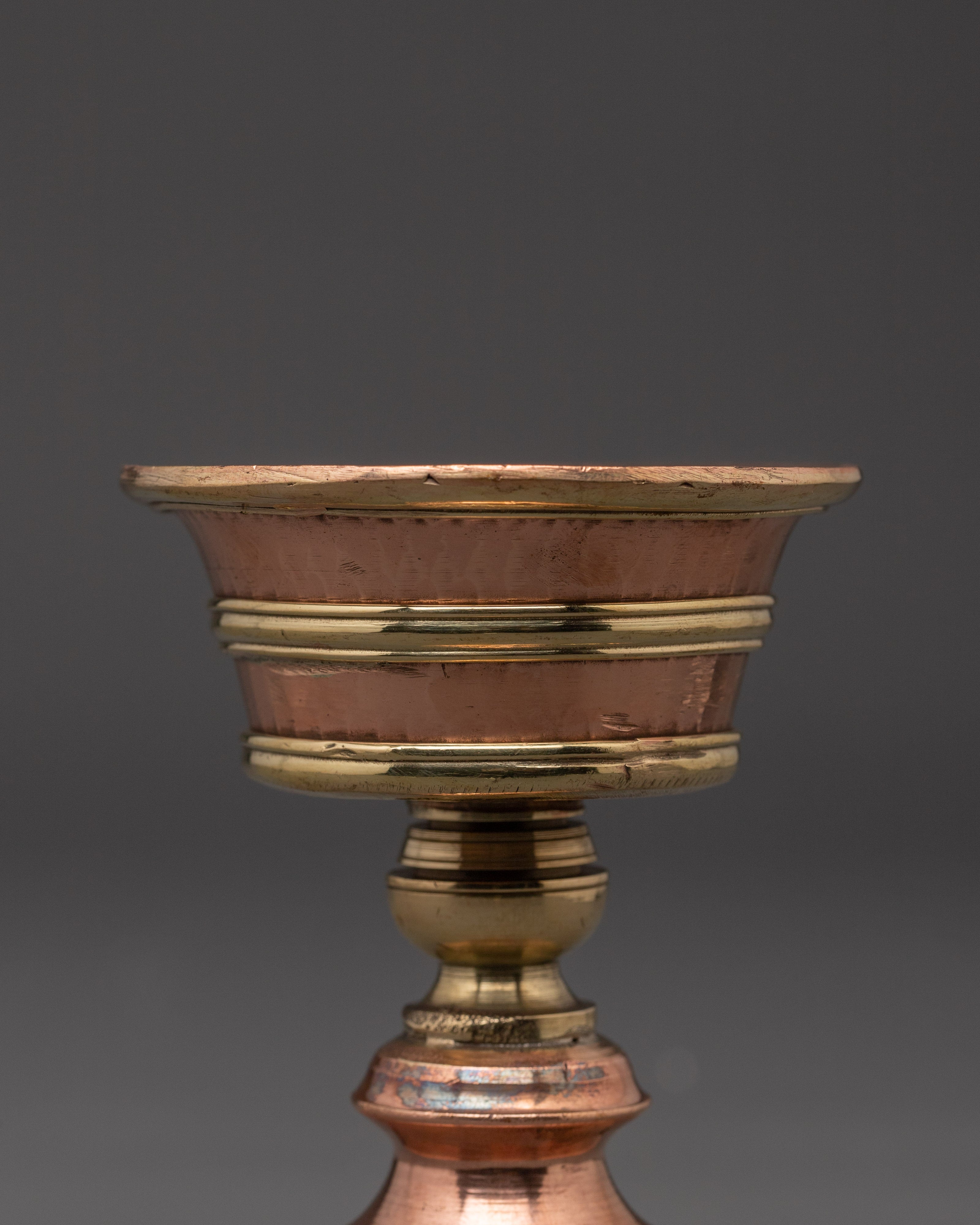 Tibetan Prayer Lamp Set | Copper Ritual Lamps for Meditation