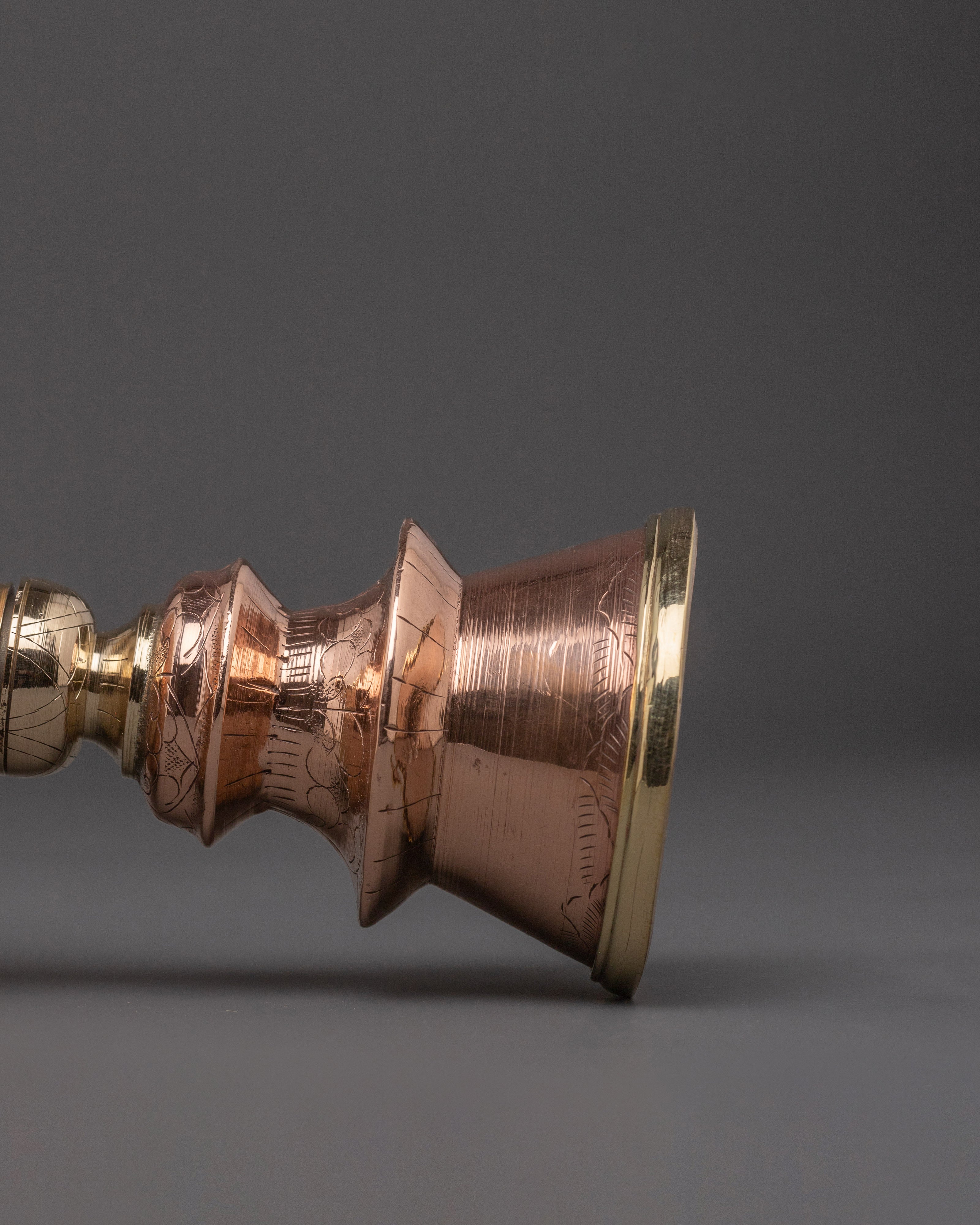 Brass Border Butter Lamp - Handcrafted Meditation Altar Decor