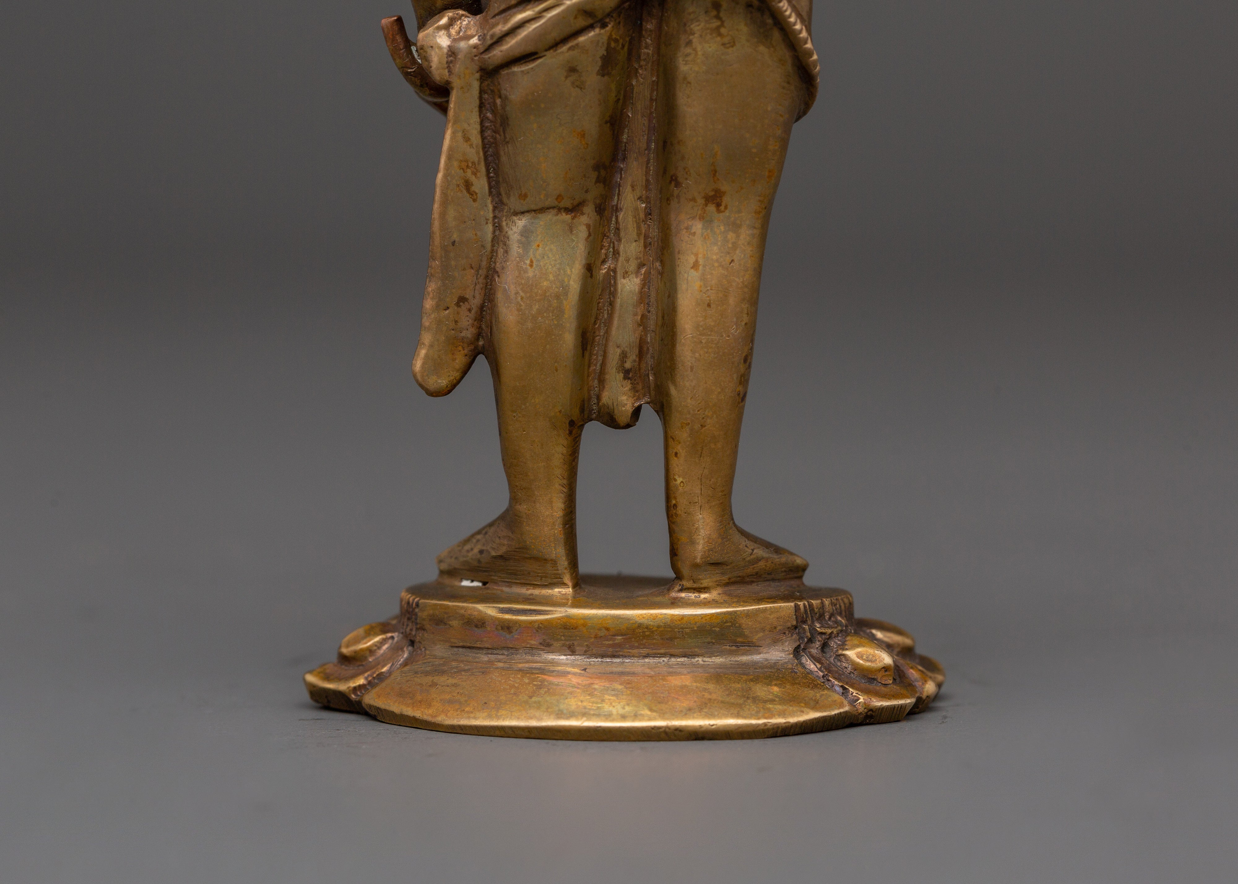Handcrafted Standing Lokeshwor Statue | Sacred Buddhist Copper Deity Figurine