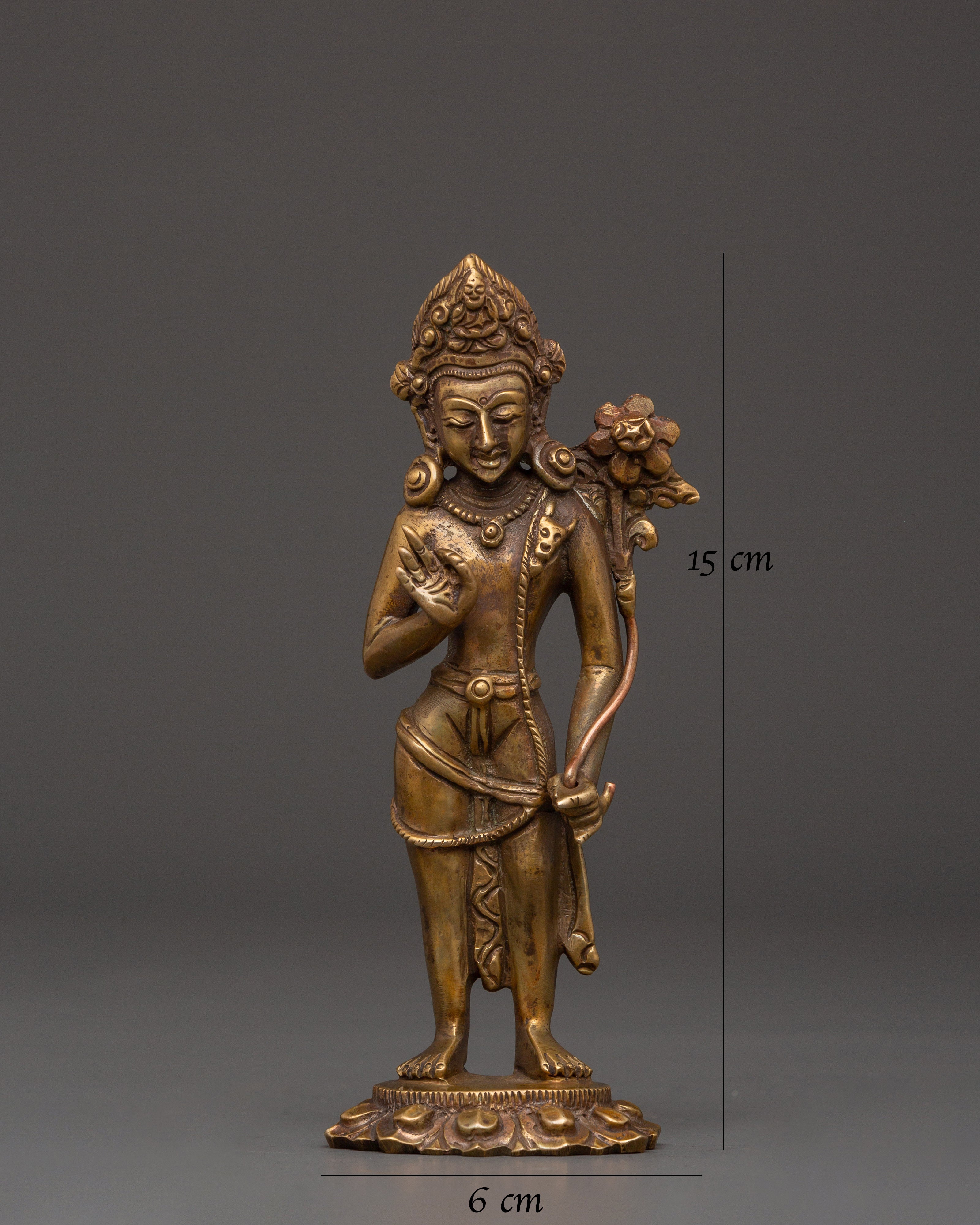 Handcrafted Standing Lokeshwor Statue | Sacred Buddhist Copper Deity Figurine