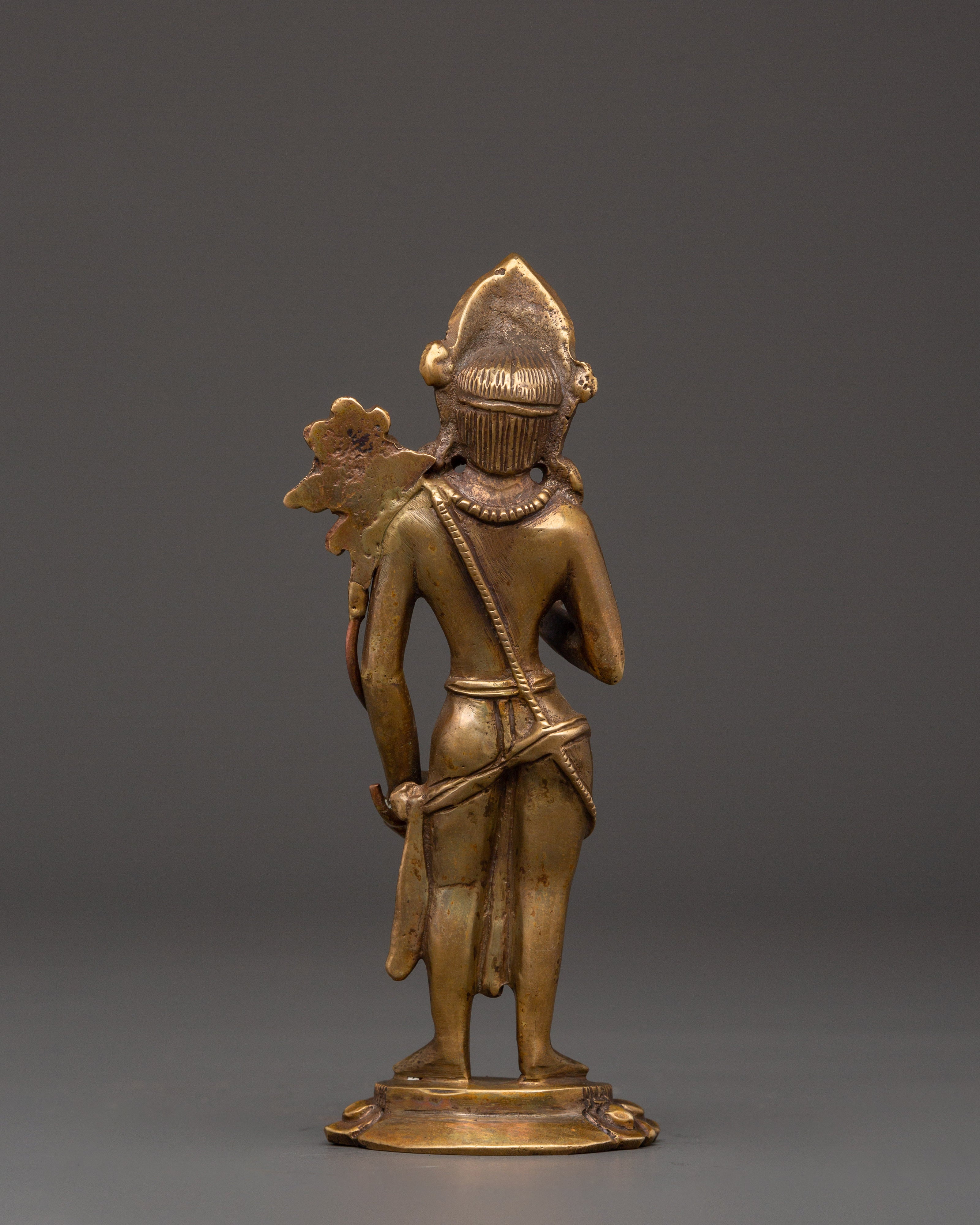 Handcrafted Standing Lokeshwor Statue | Sacred Buddhist Copper Deity Figurine