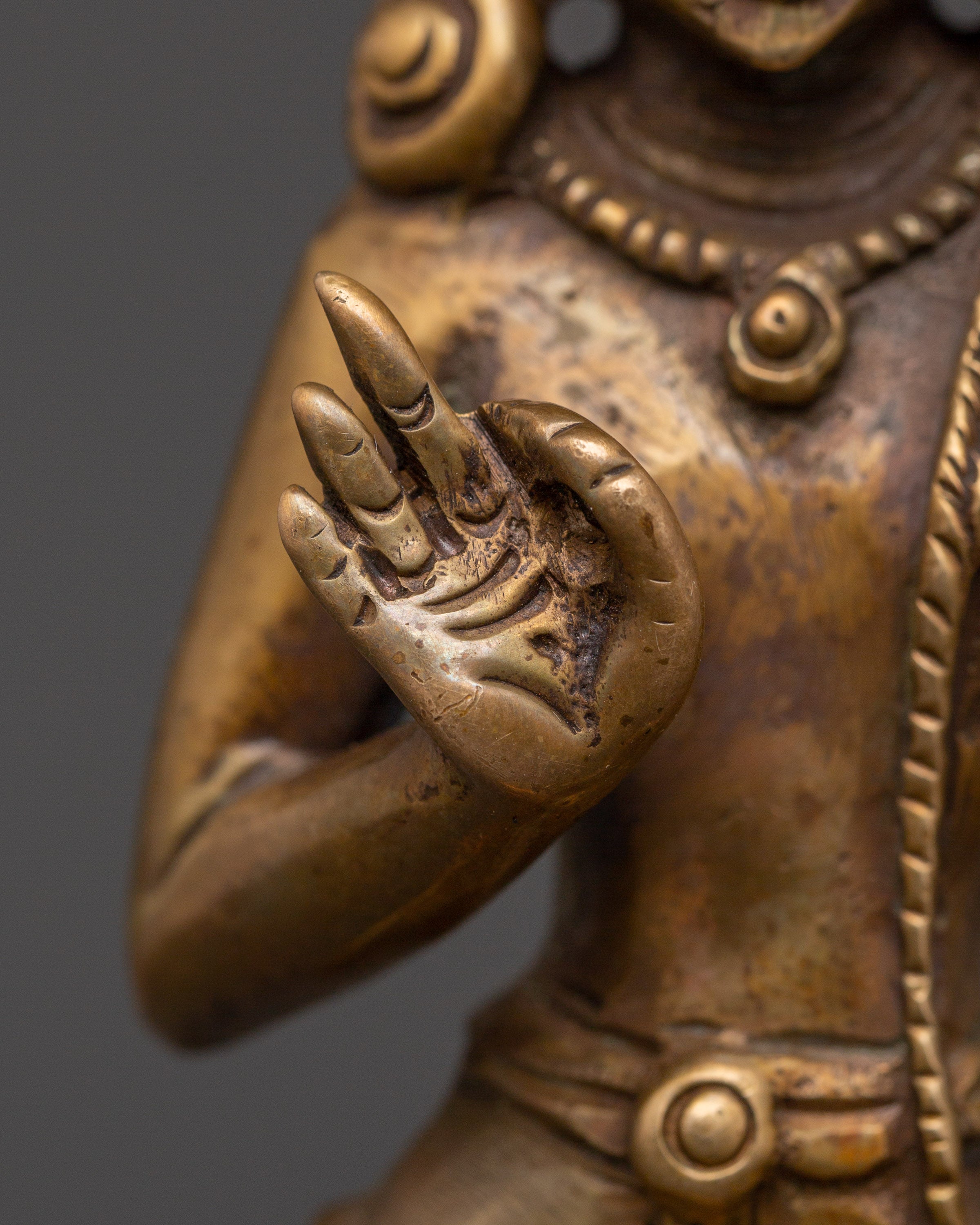 Handcrafted Standing Lokeshwor Statue | Sacred Buddhist Copper Deity Figurine
