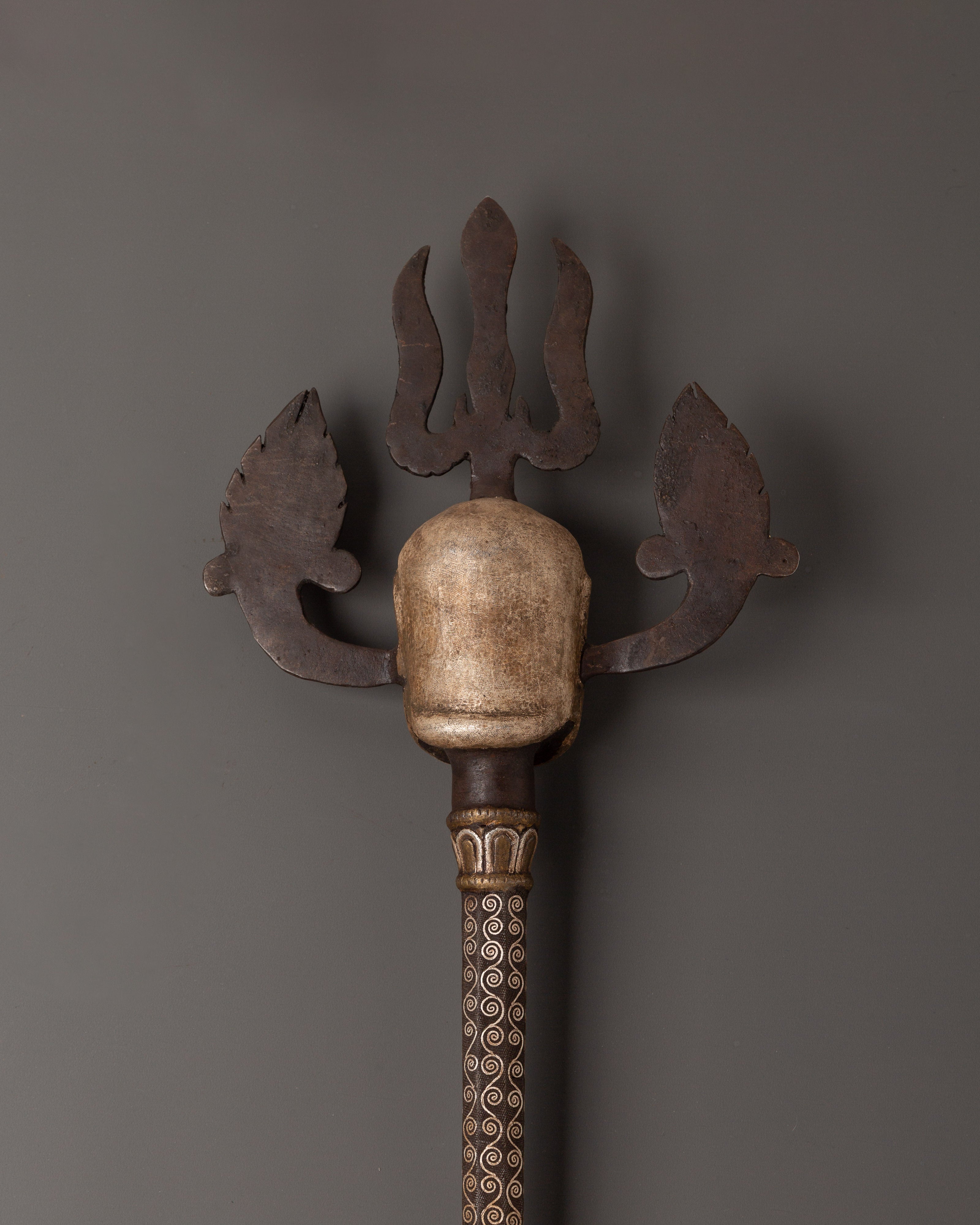 Khatvanga Ritual Staff |  Handcrafted Tibetan Tantric Scepter