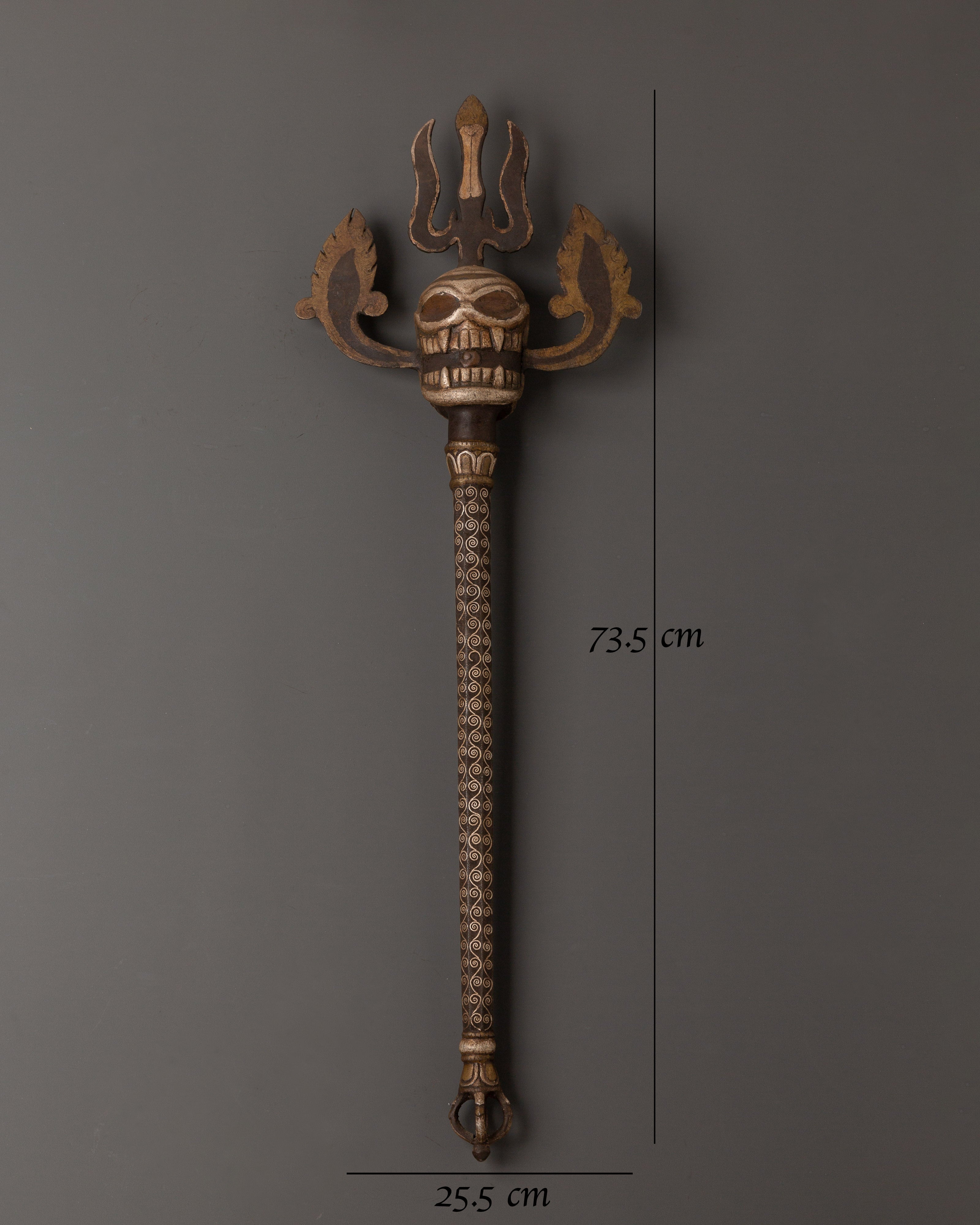 Khatvanga Ritual Staff |  Handcrafted Tibetan Tantric Scepter
