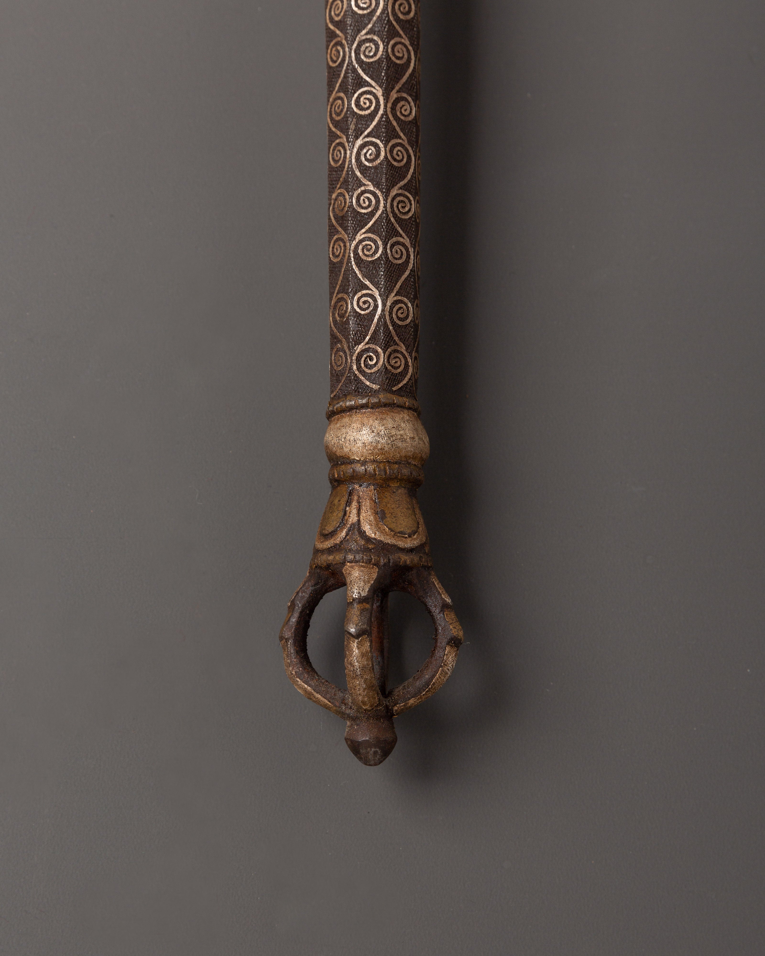 Khatvanga Ritual Staff |  Handcrafted Tibetan Tantric Scepter
