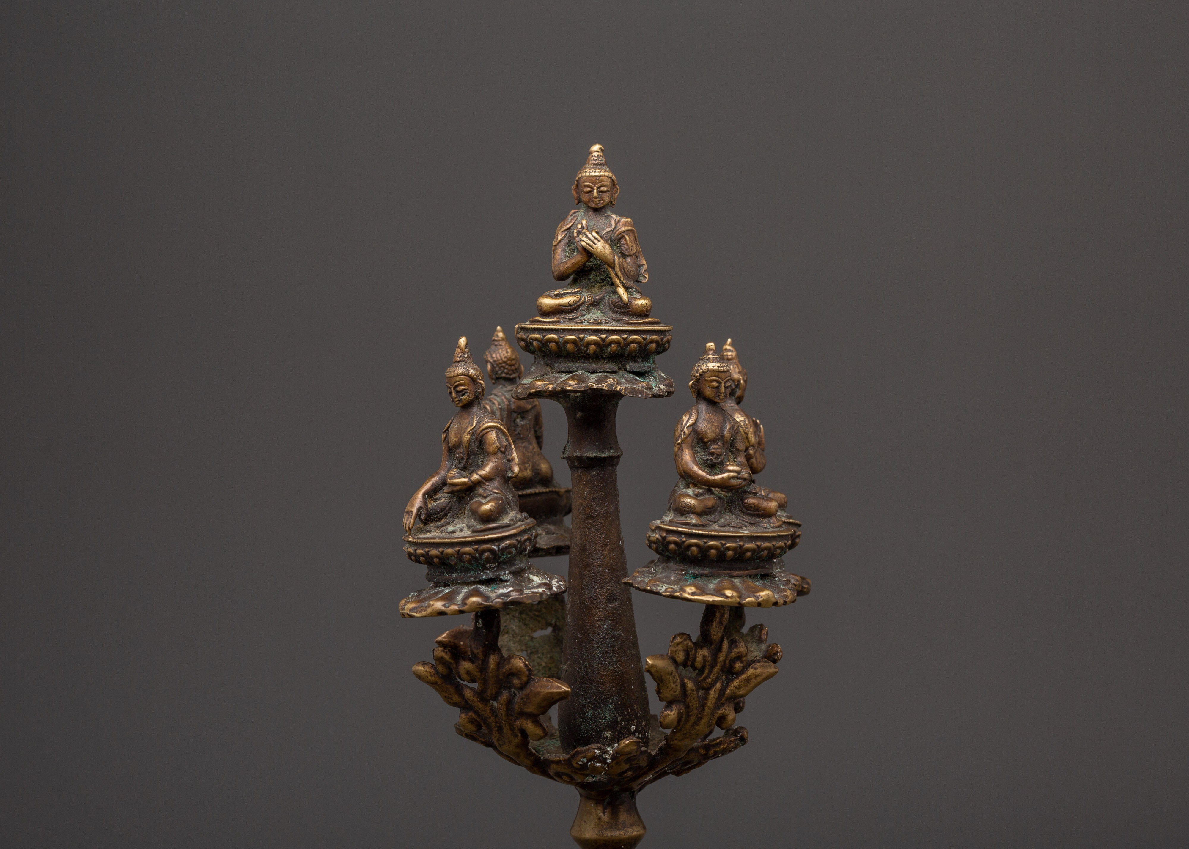 Pancha Buddha Ritual Object | Tibetan Five Dhyani Buddha Decor