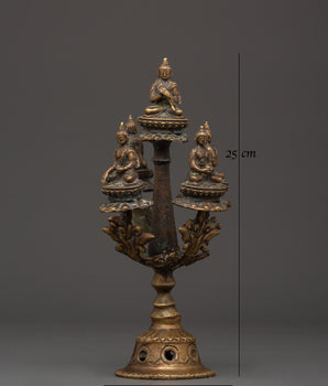 Pancha Buddha Ritual Object | Tibetan Five Dhyani Buddha Decor