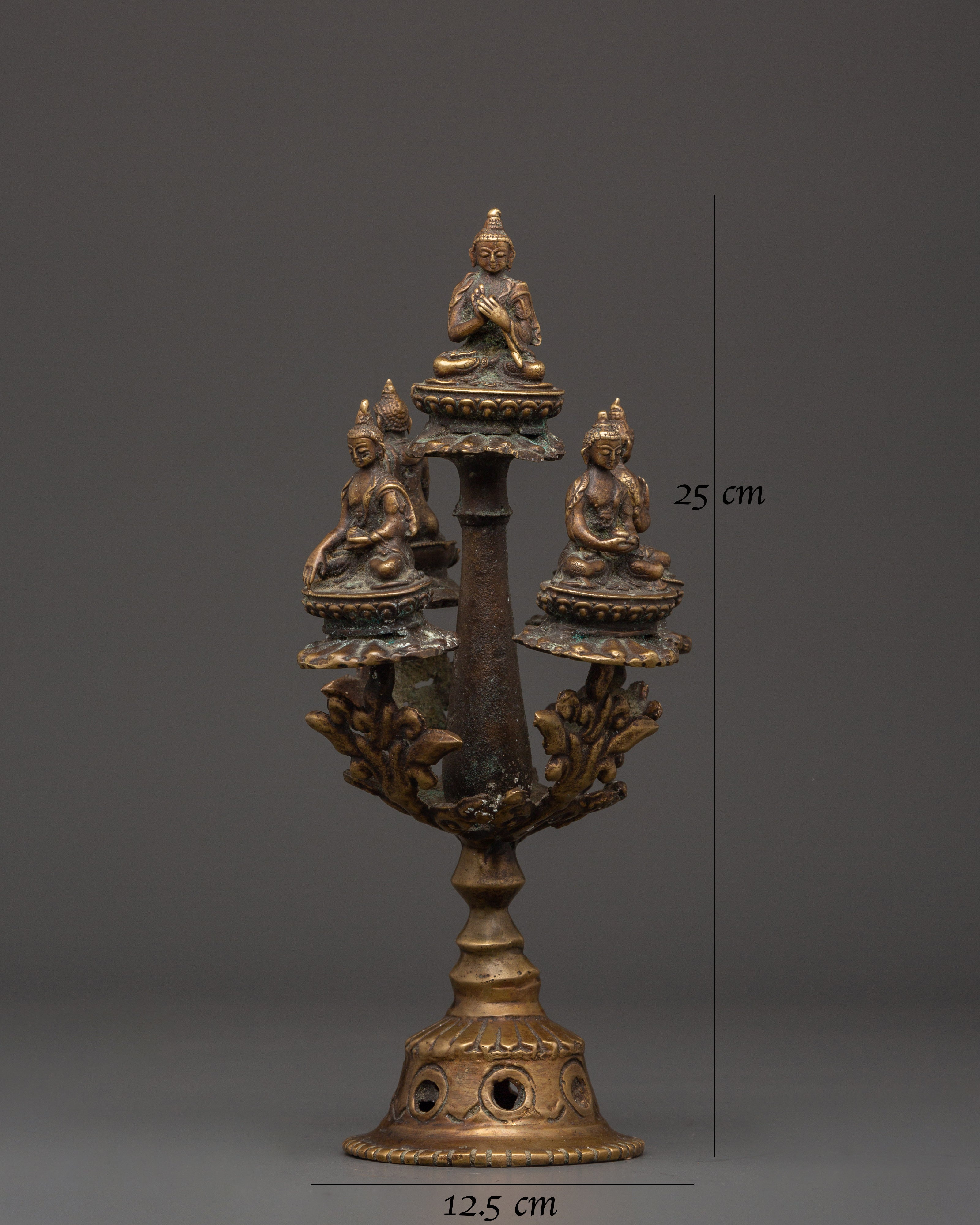 Pancha Buddha Ritual Object | Tibetan Five Dhyani Buddha Decor