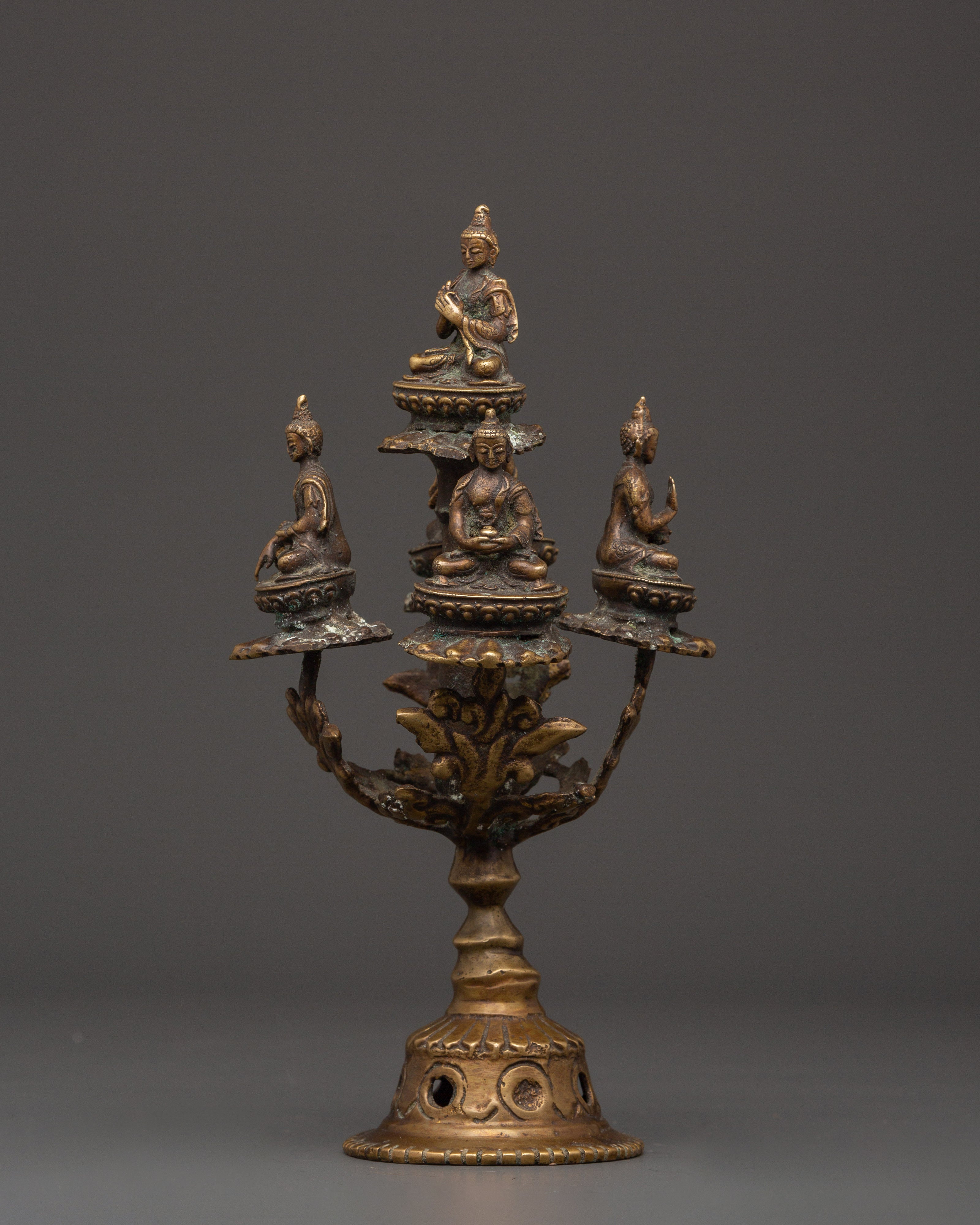 Pancha Buddha Ritual Object | Tibetan Five Dhyani Buddha Decor