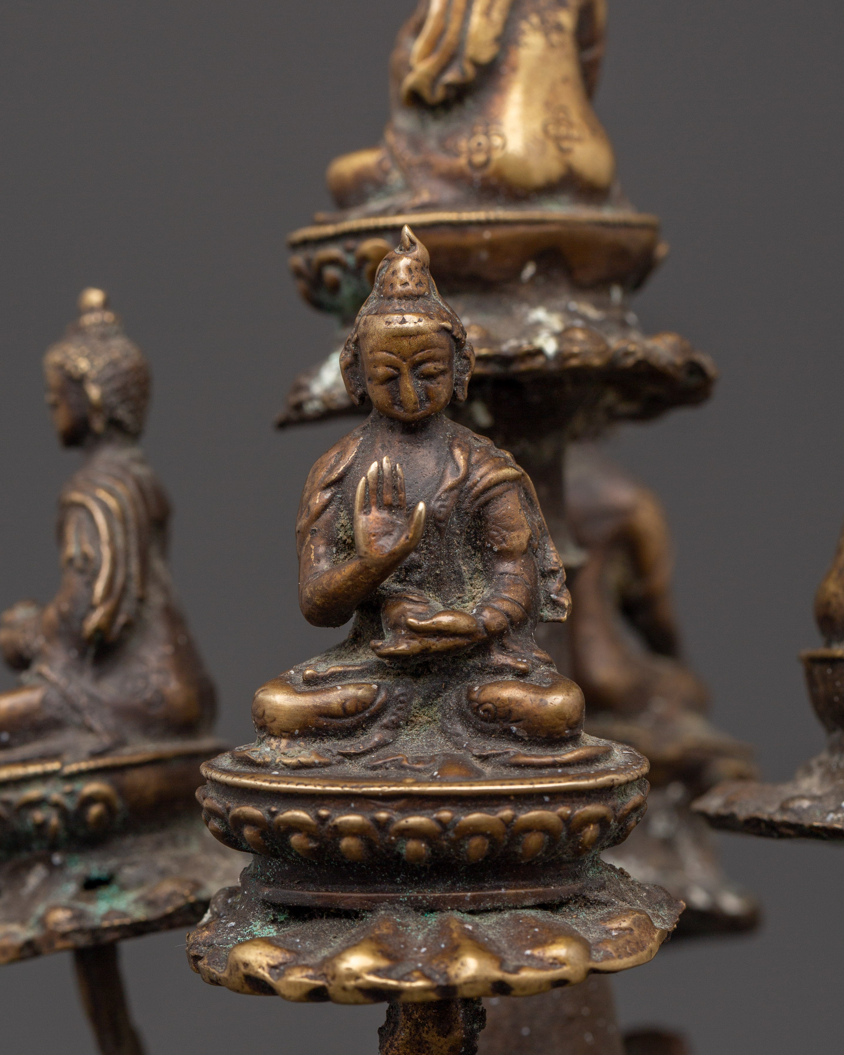 Pancha Buddha Ritual Object | Tibetan Five Dhyani Buddha Decor