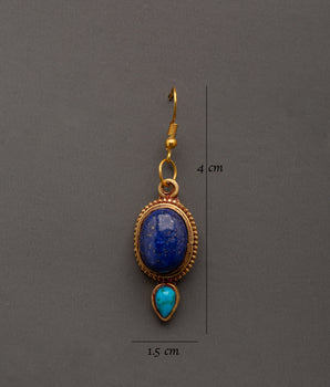 Turquoise and Lapis Earrings | Handcrafted Gemstone Dangle Earrings