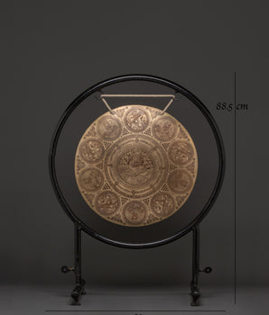 Handcrafted Tibetan Healing Gong | Brass Gong with Wooden Stick