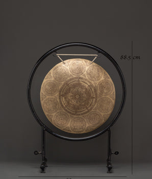 Handcrafted Brass Gong with Wooden Stick | Meditation Sound Healing Instrument