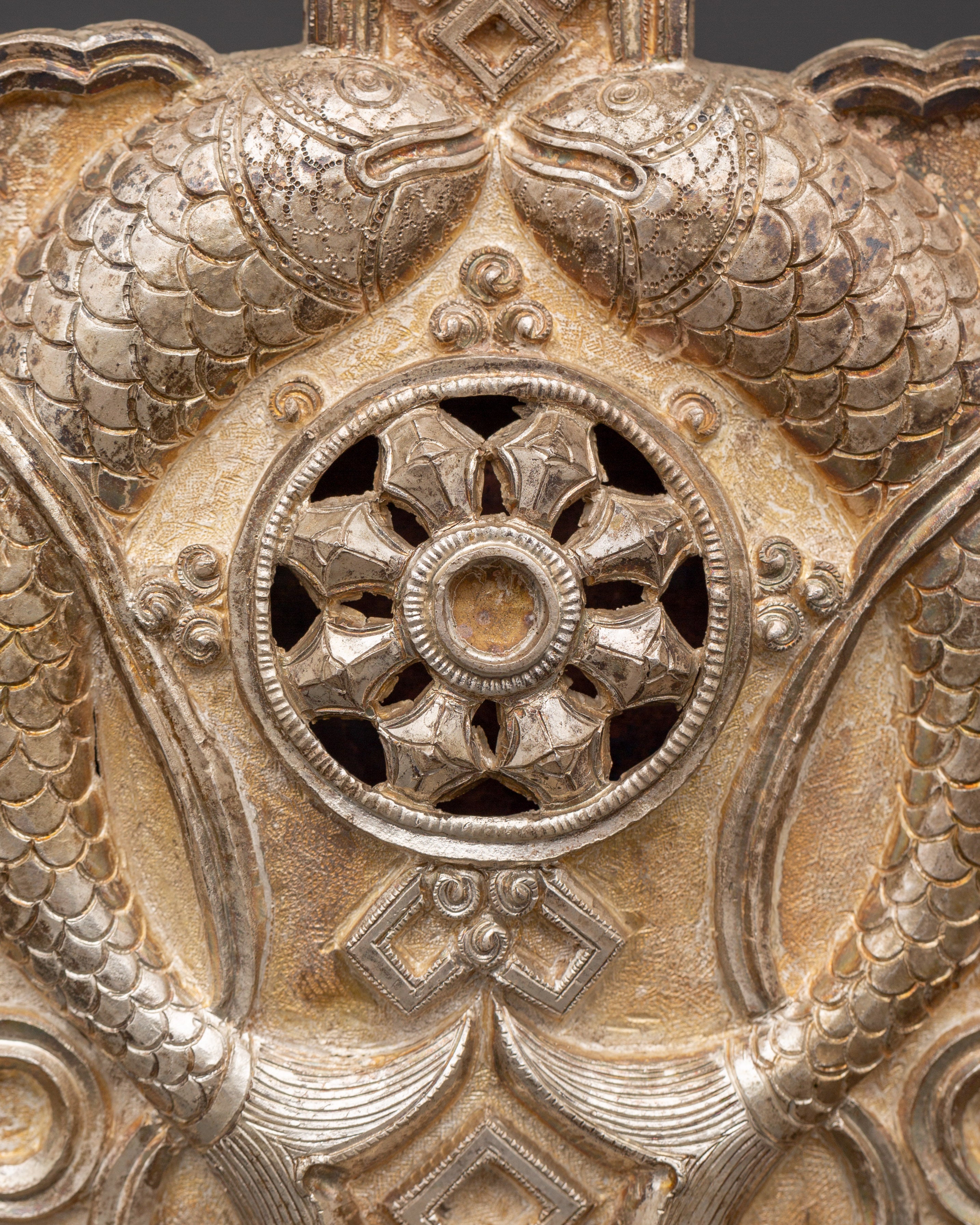 Buddhist Protection Symbol | Pure Silver & Copper Ritual Artifact