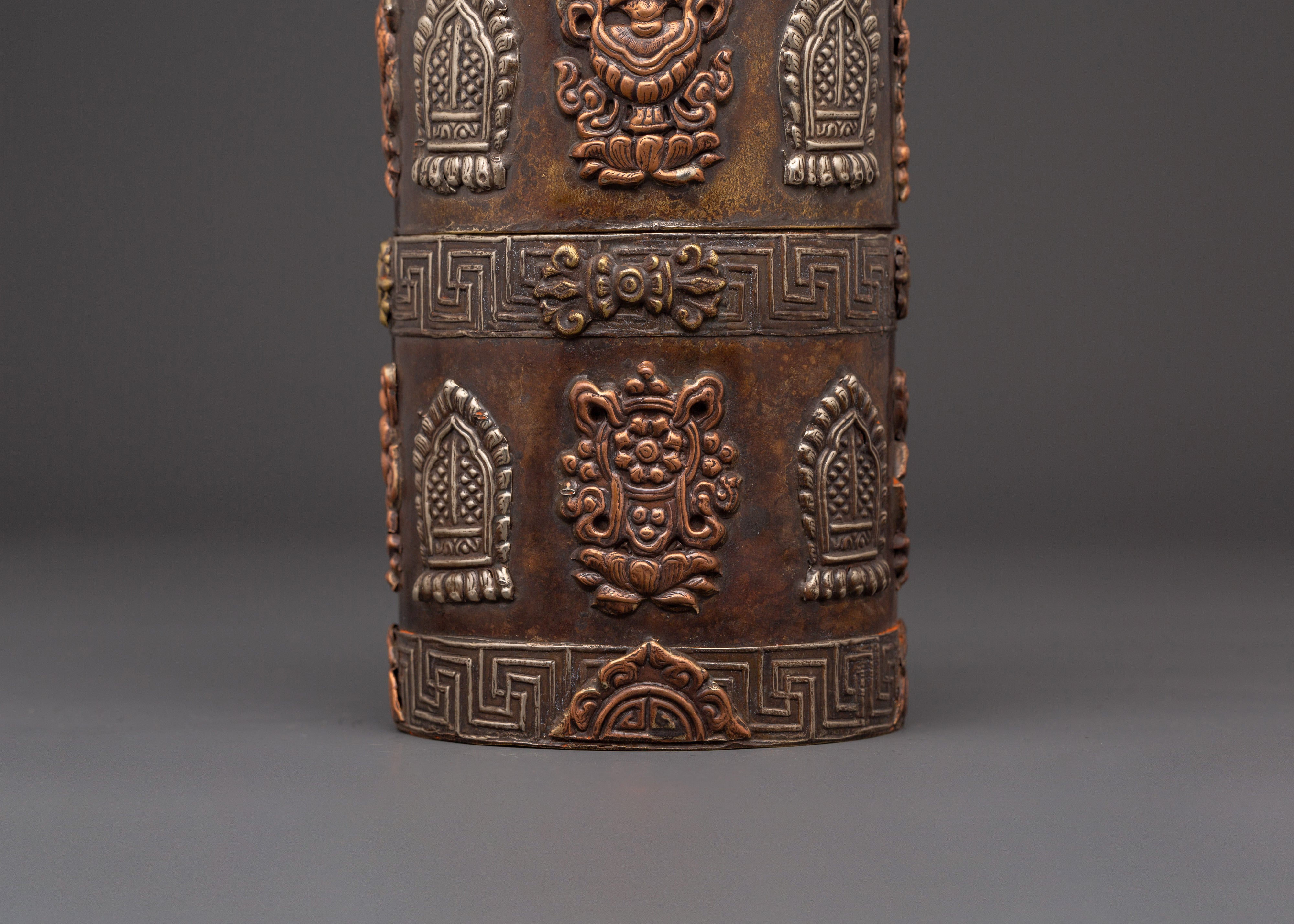 White Metal Rice Pot Ritual Vessel | With Copper Body for Spiritual Offerings
