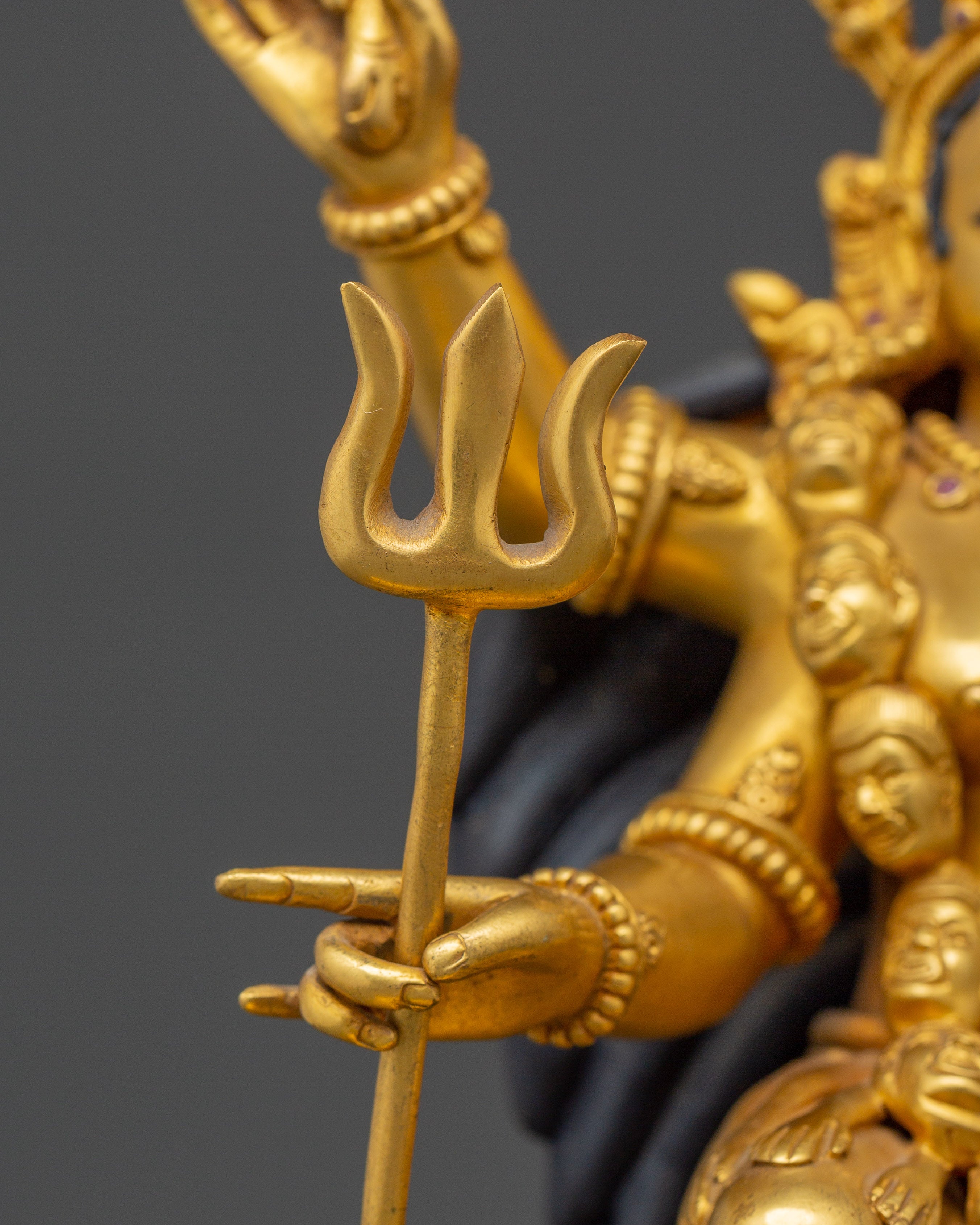Copper Mahakali Statue | Copper Body with Gold Plating