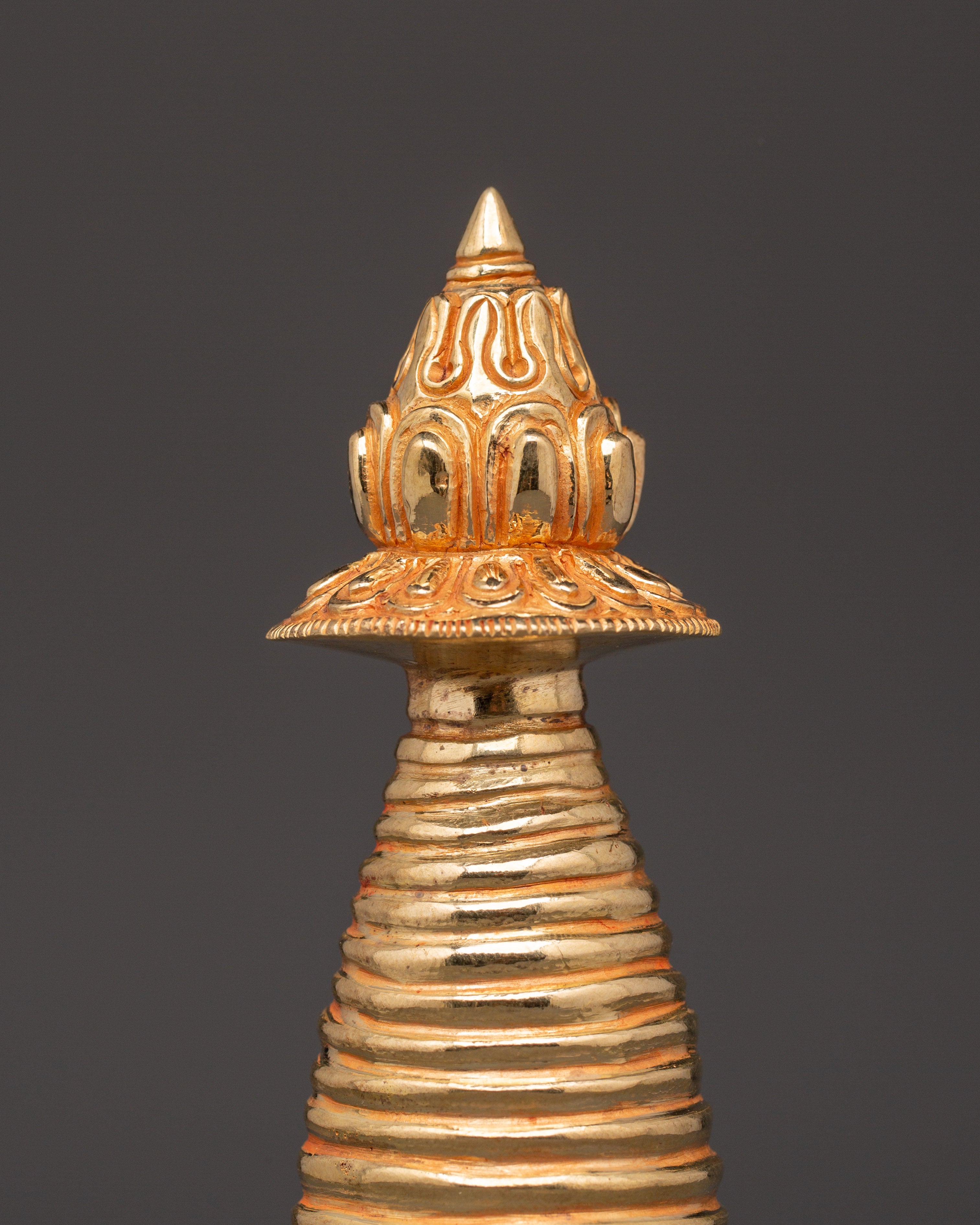 Sacred Gold Plated Stupa | For Meditation and Spiritual Spaces