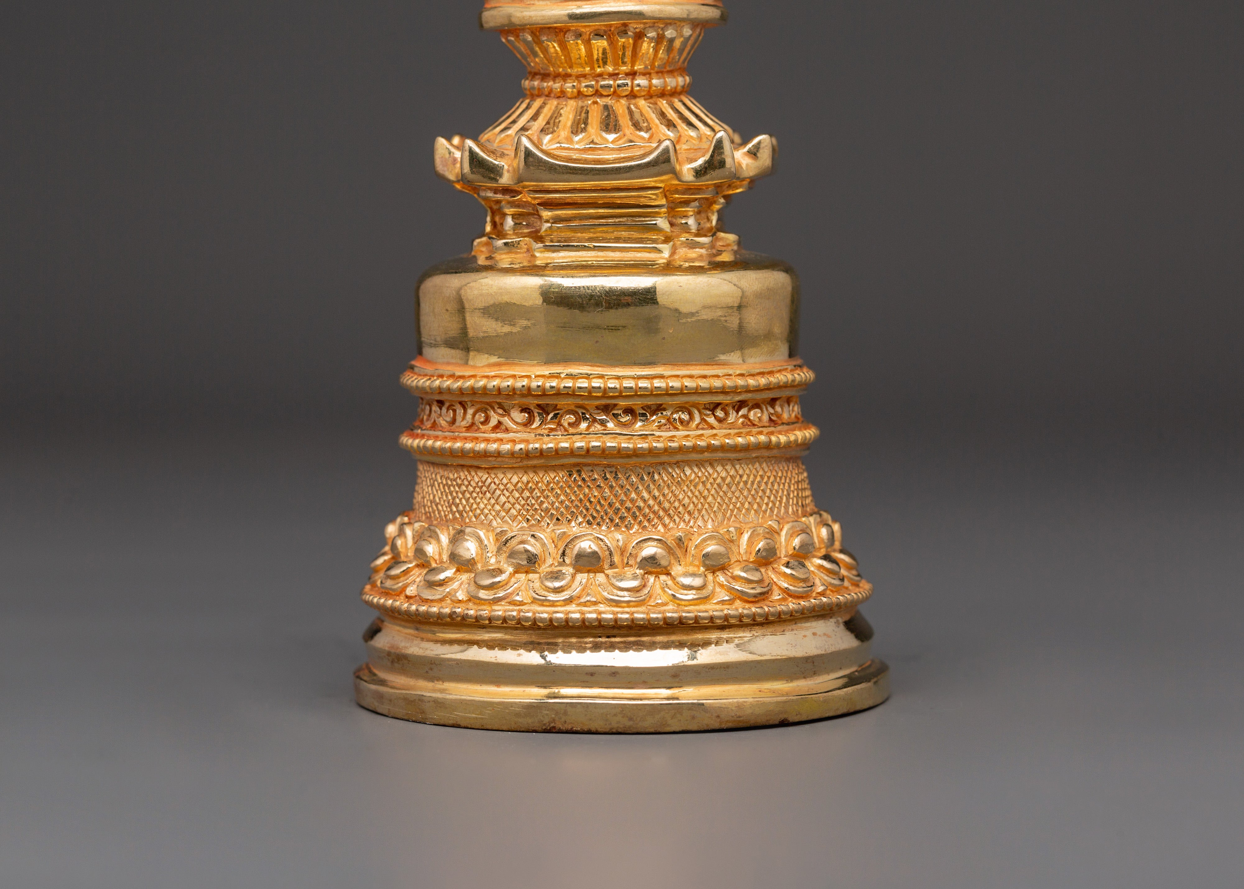 Sacred Gold Plated Stupa | For Meditation and Spiritual Spaces
