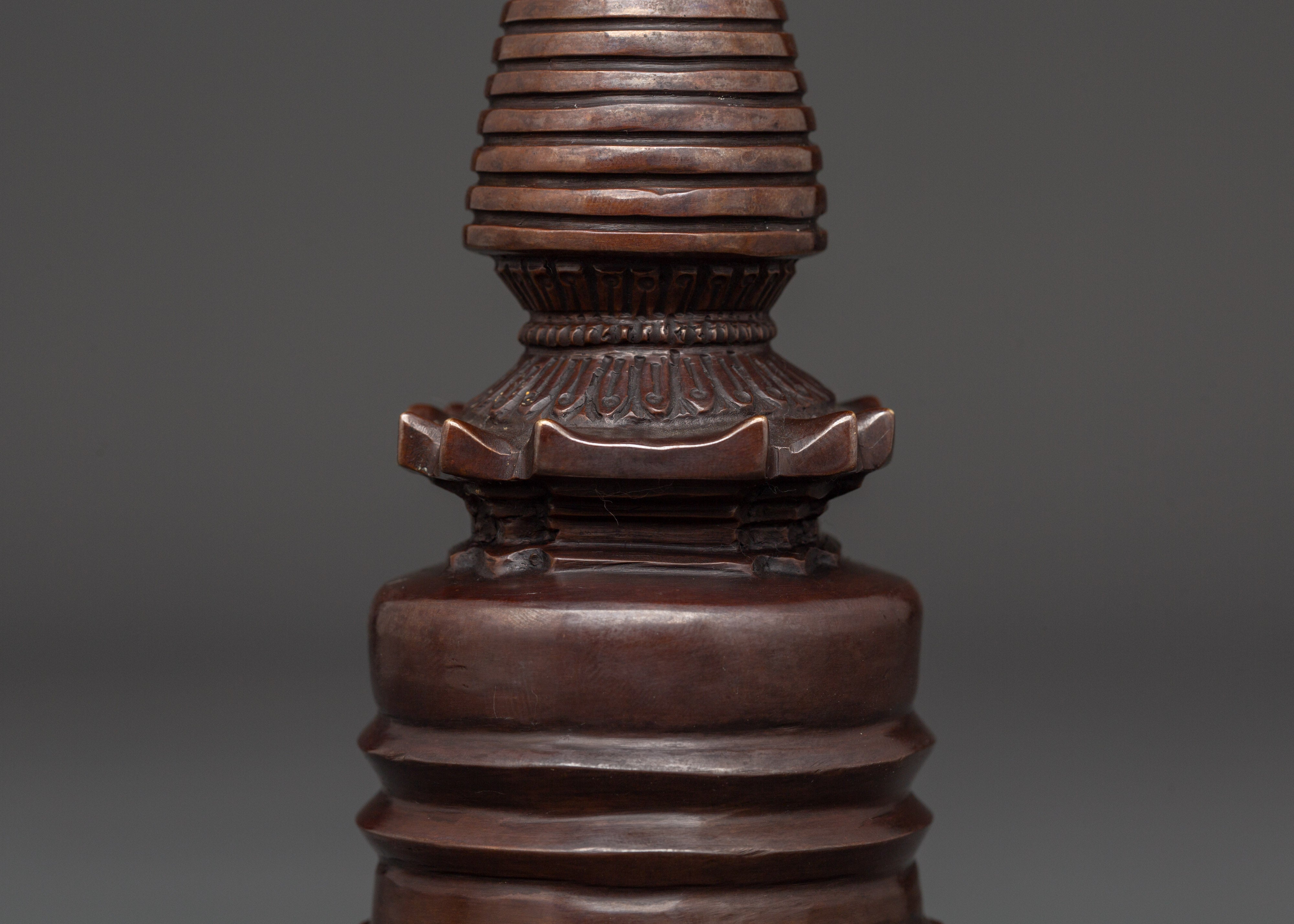 Buddhist Sacred Altar | Handcrafted Oxidized Copper Ritual Stand