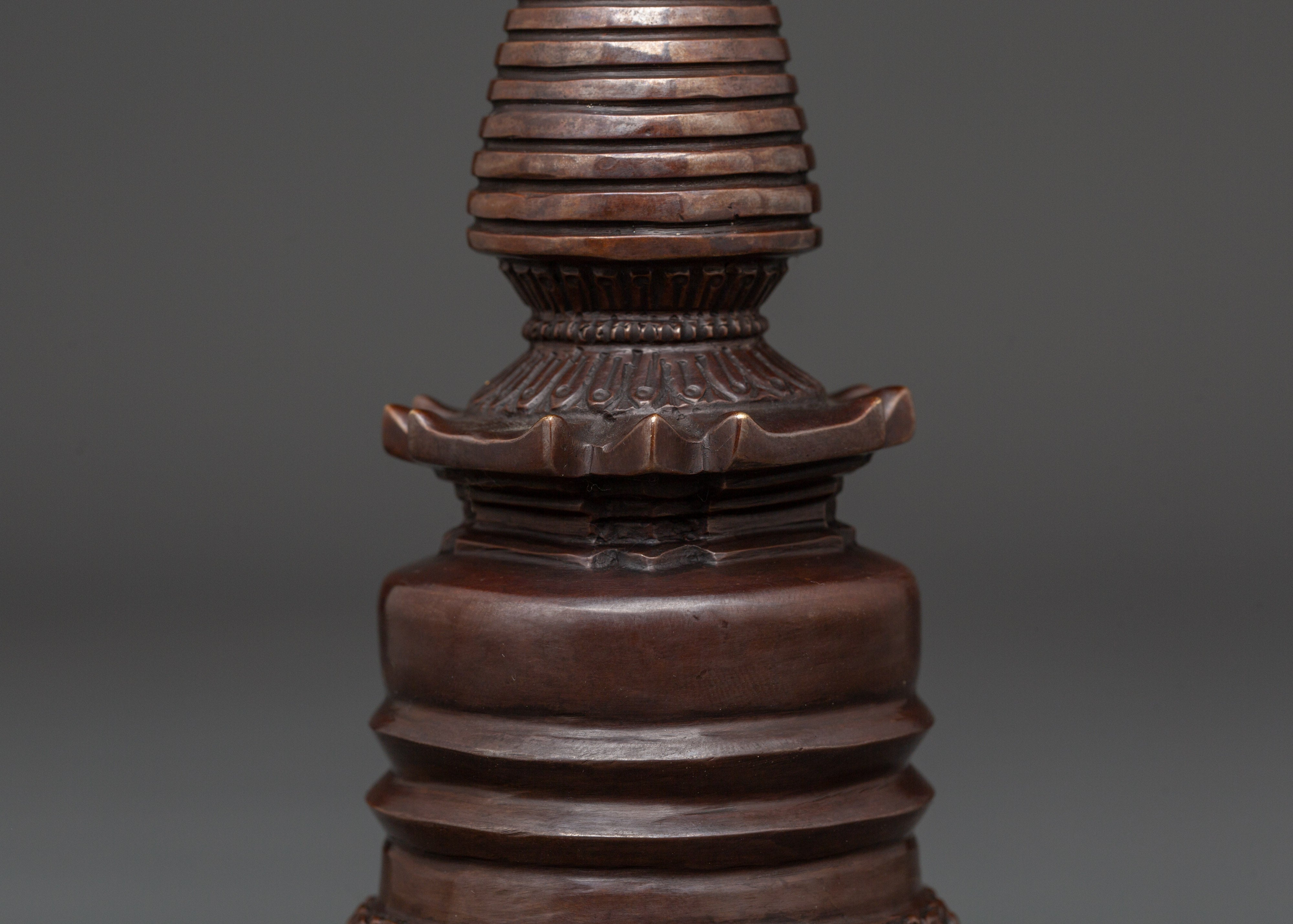 Buddhist Sacred Altar | Handcrafted Oxidized Copper Ritual Stand