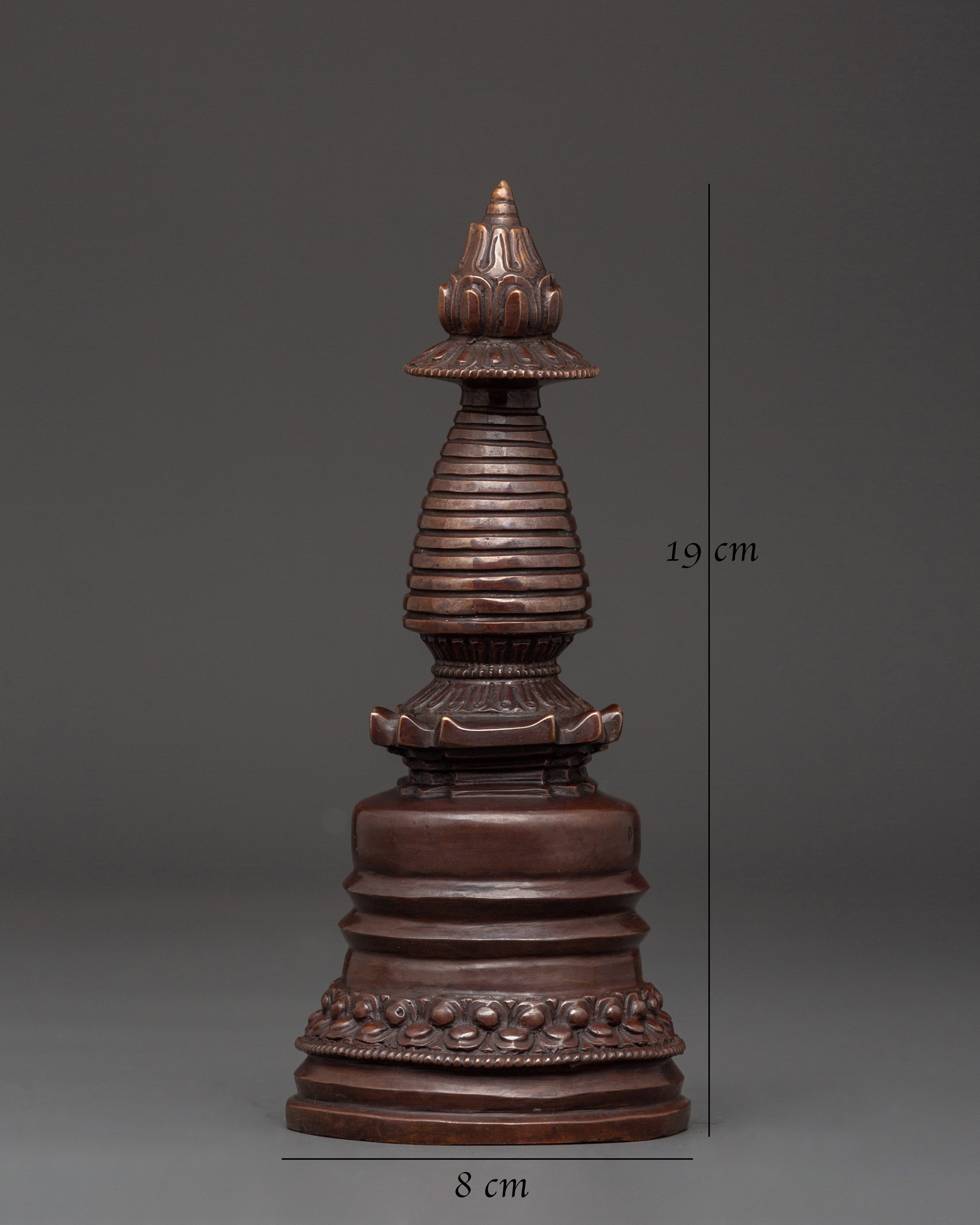 Buddhist Sacred Altar | Handcrafted Oxidized Copper Ritual Stand