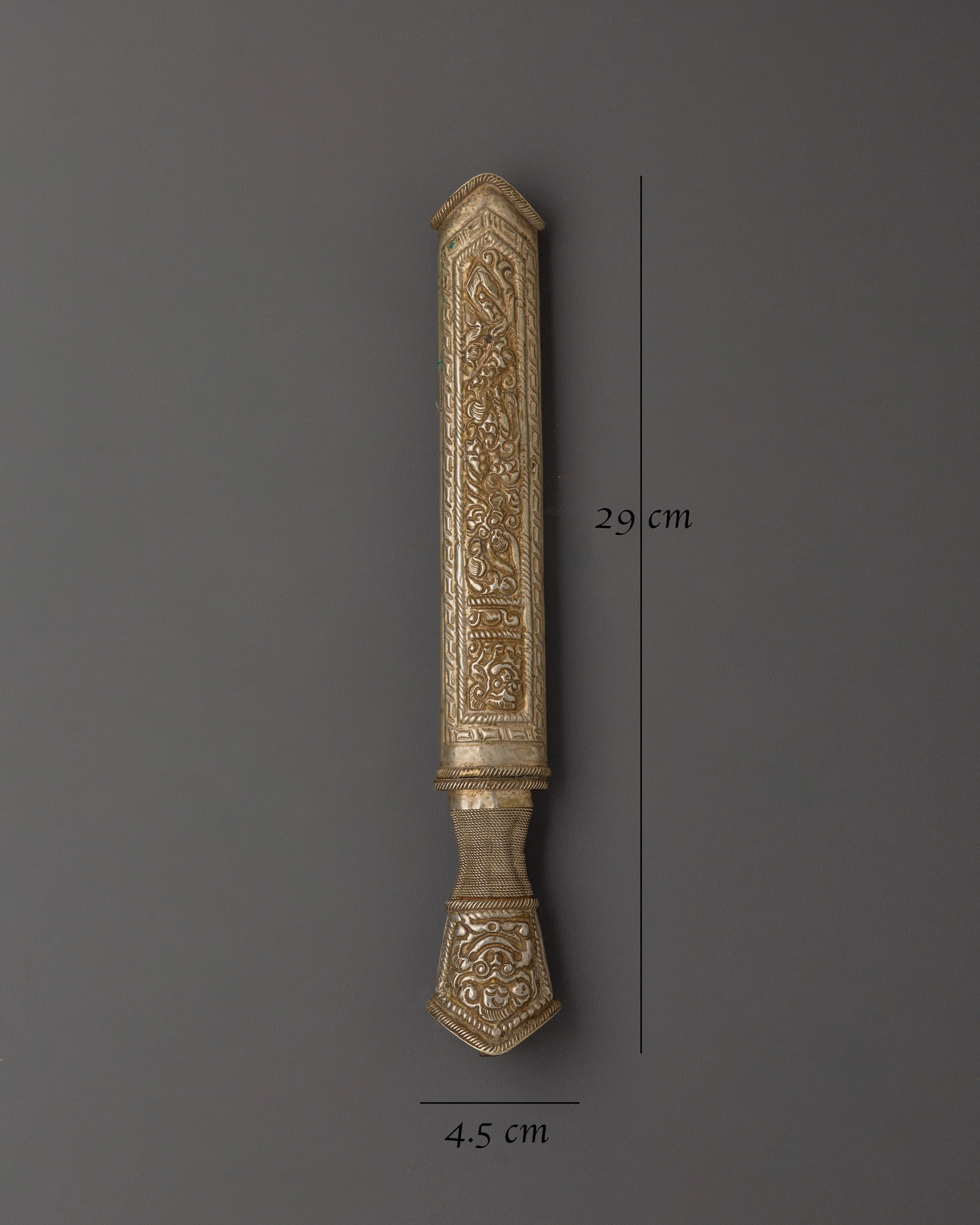 Handcrafted Ceremonial Dagger | White Metal & Iron Ritual Knife
