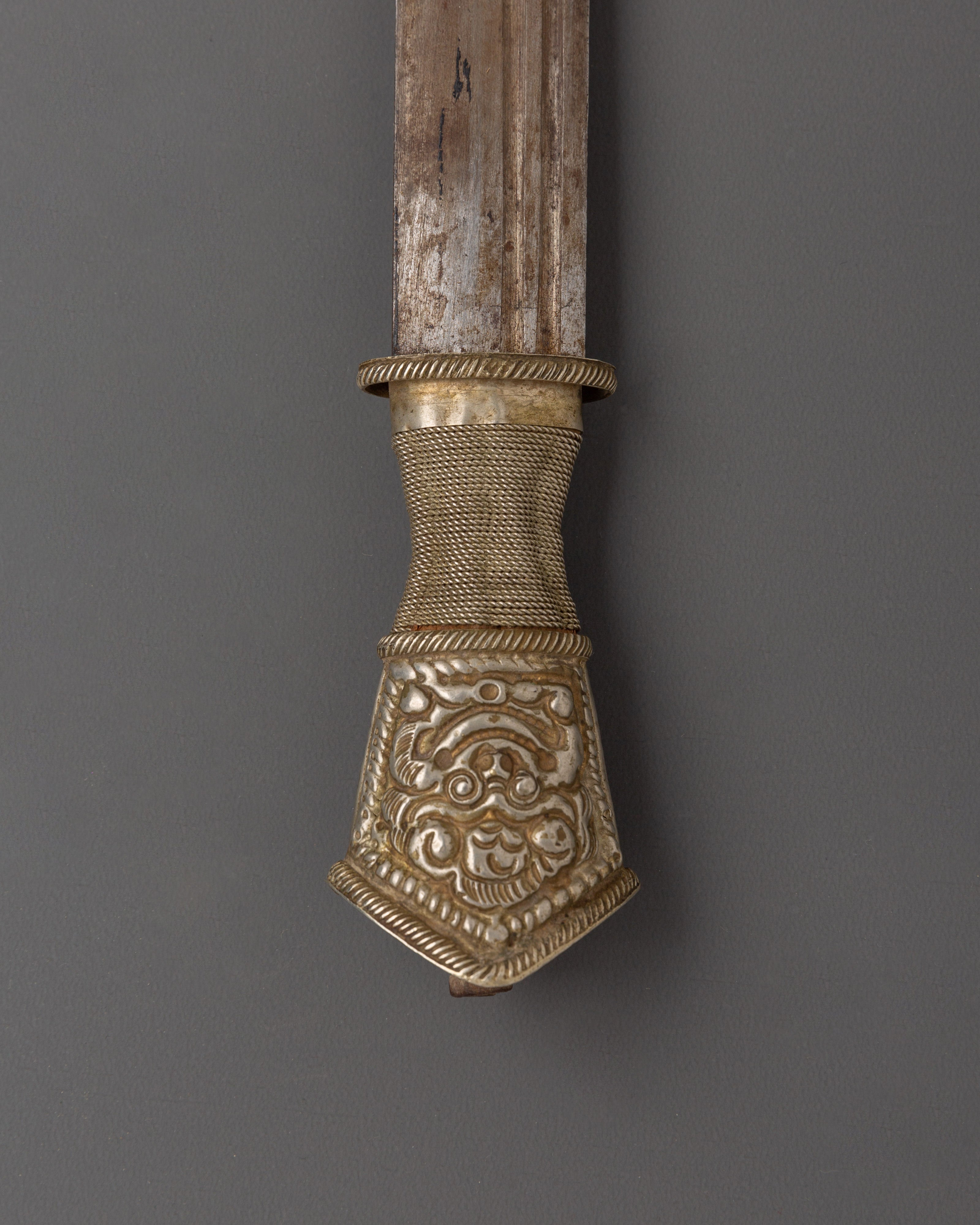 Handcrafted Ceremonial Dagger | White Metal & Iron Ritual Knife
