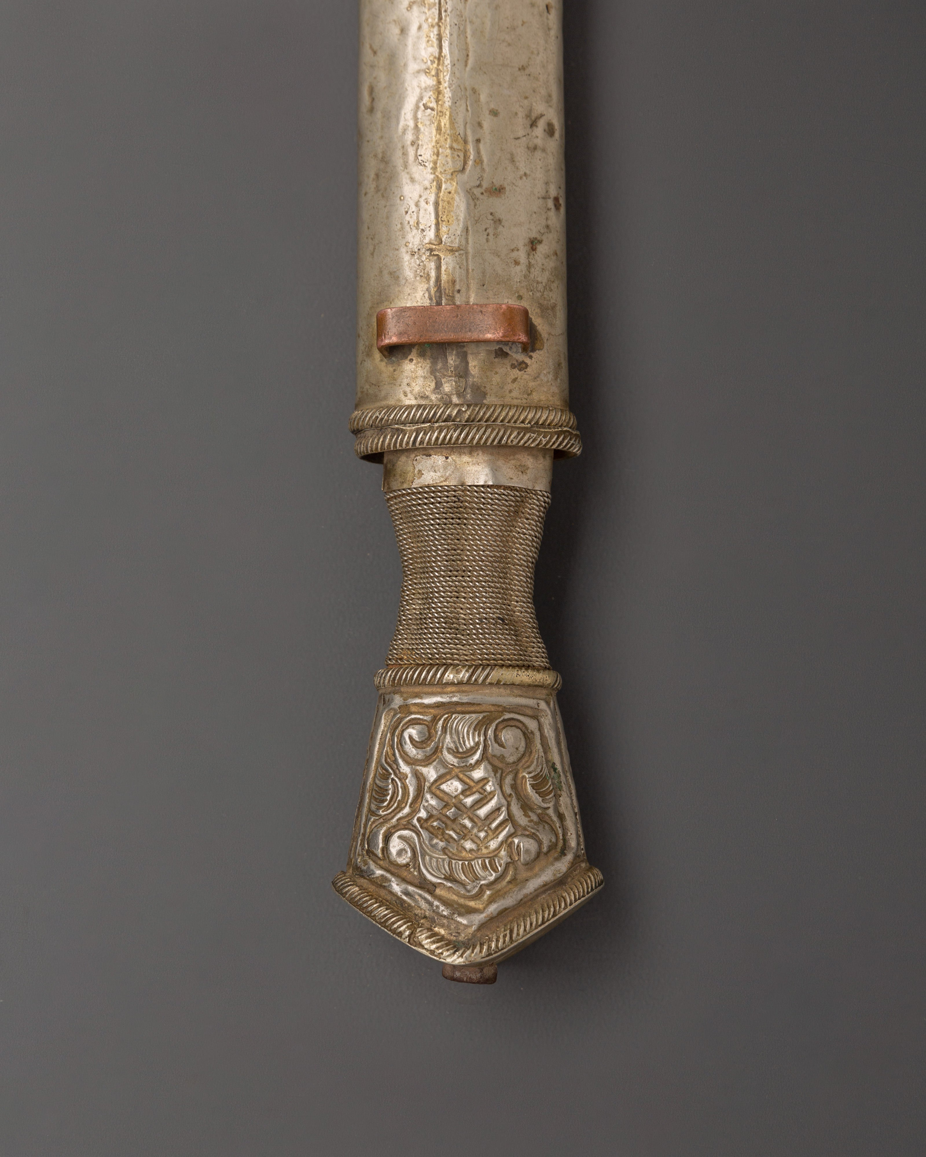 Handcrafted Ceremonial Dagger | White Metal & Iron Ritual Knife