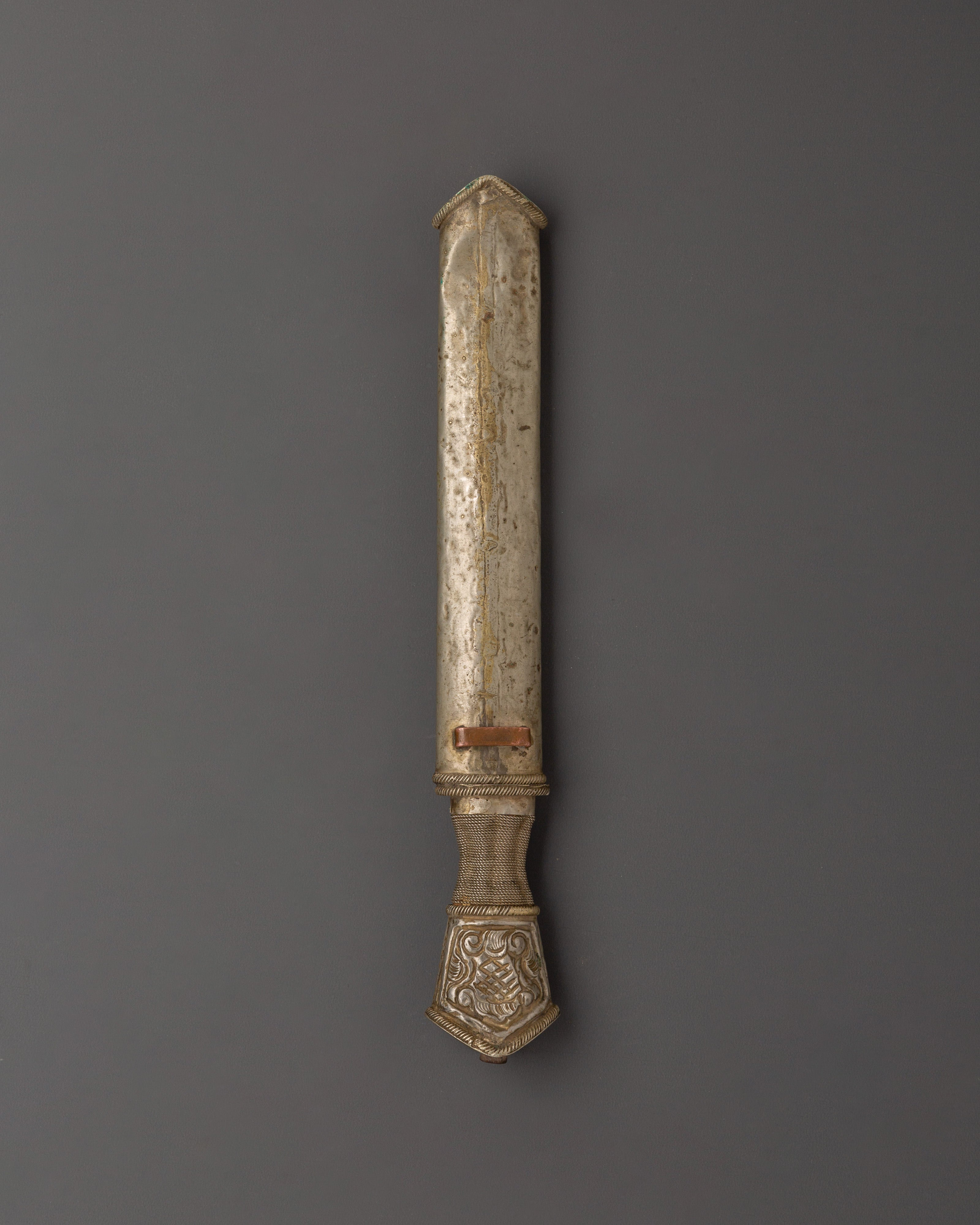 Handcrafted Ceremonial Dagger | White Metal & Iron Ritual Knife