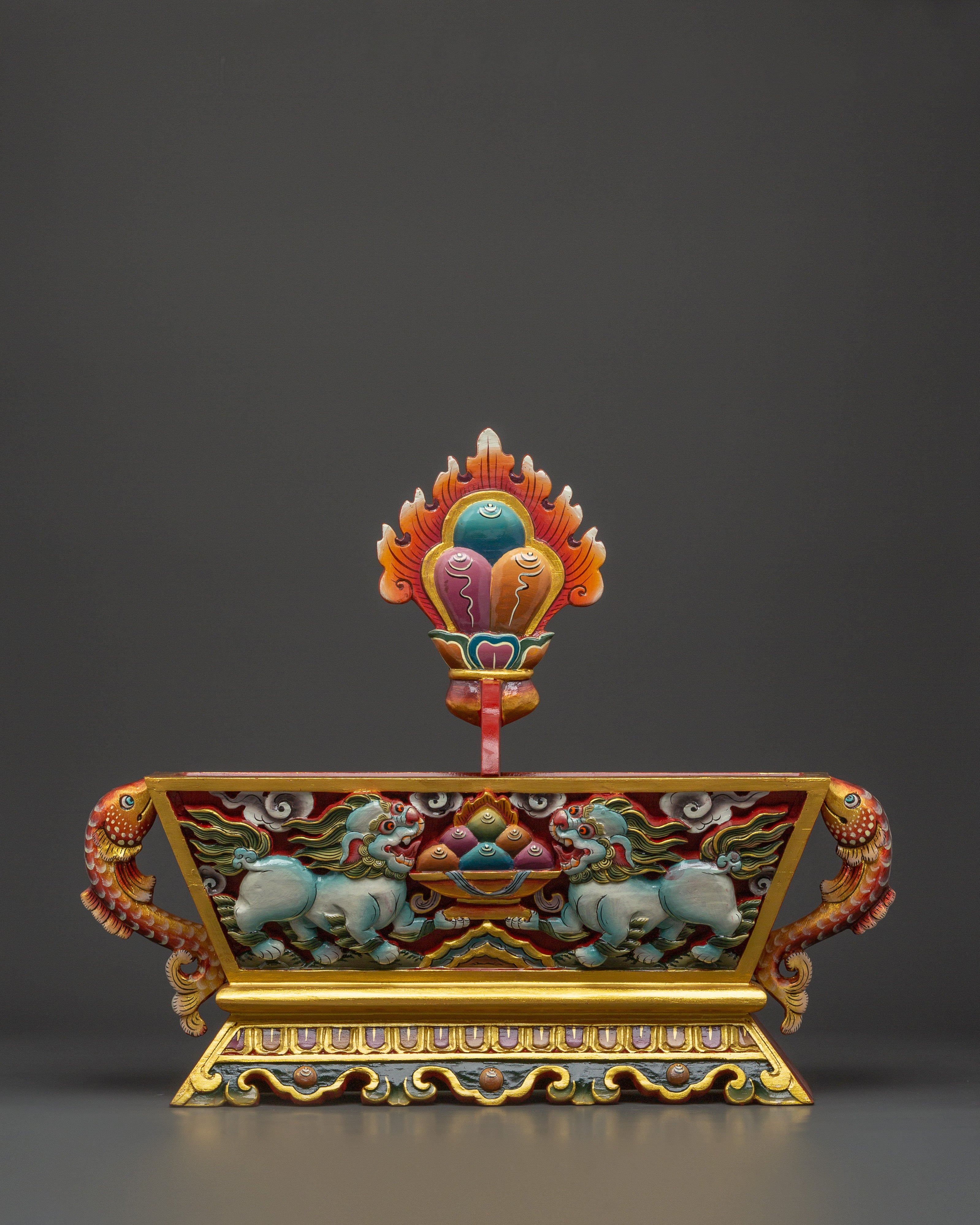 Handcrafted Tibetan Folk Art Box | With Vibrant Acrylic Colors