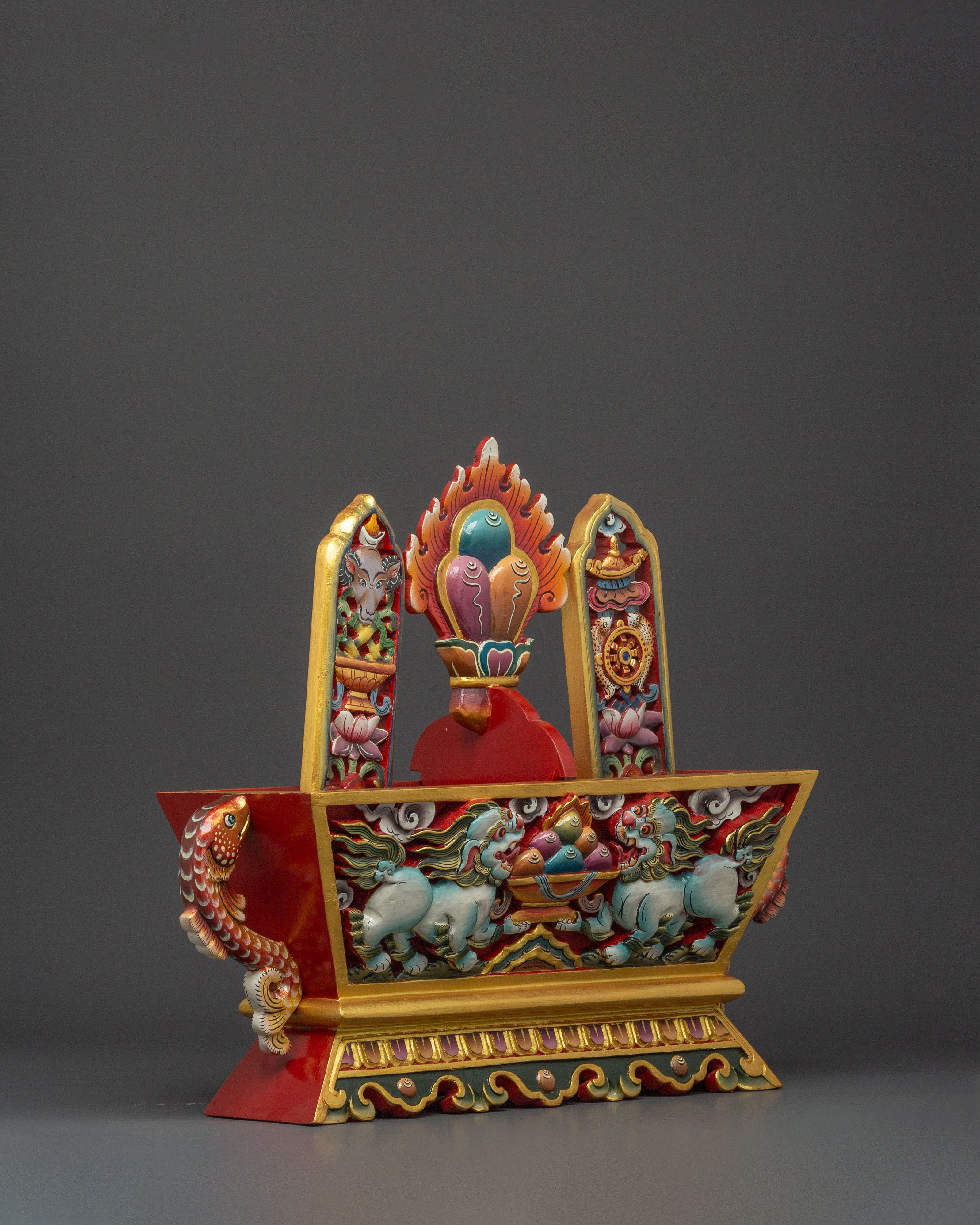 Handcrafted Tibetan Folk Art Box | With Vibrant Acrylic Colors