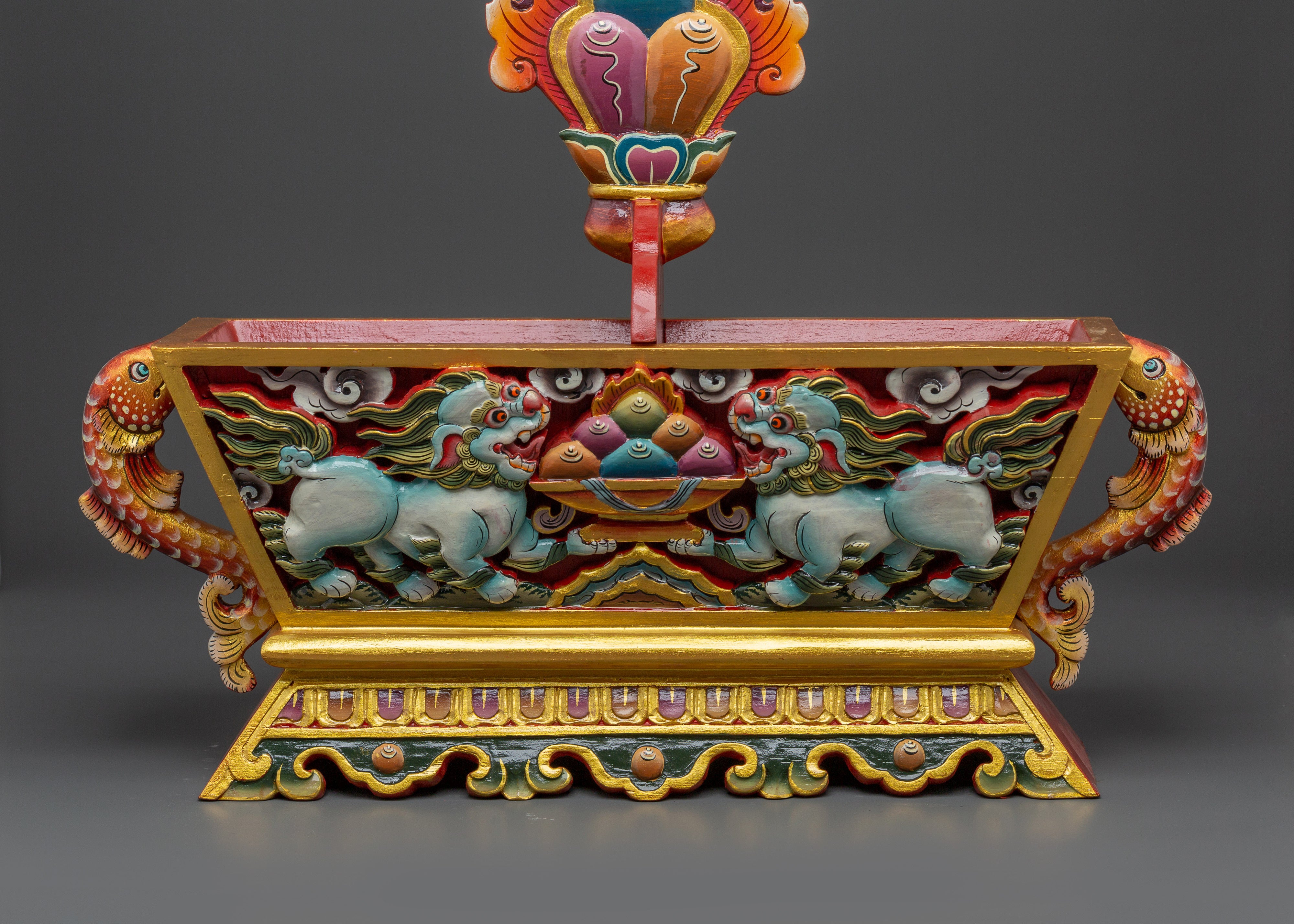 Handcrafted Tibetan Folk Art Box | With Vibrant Acrylic Colors