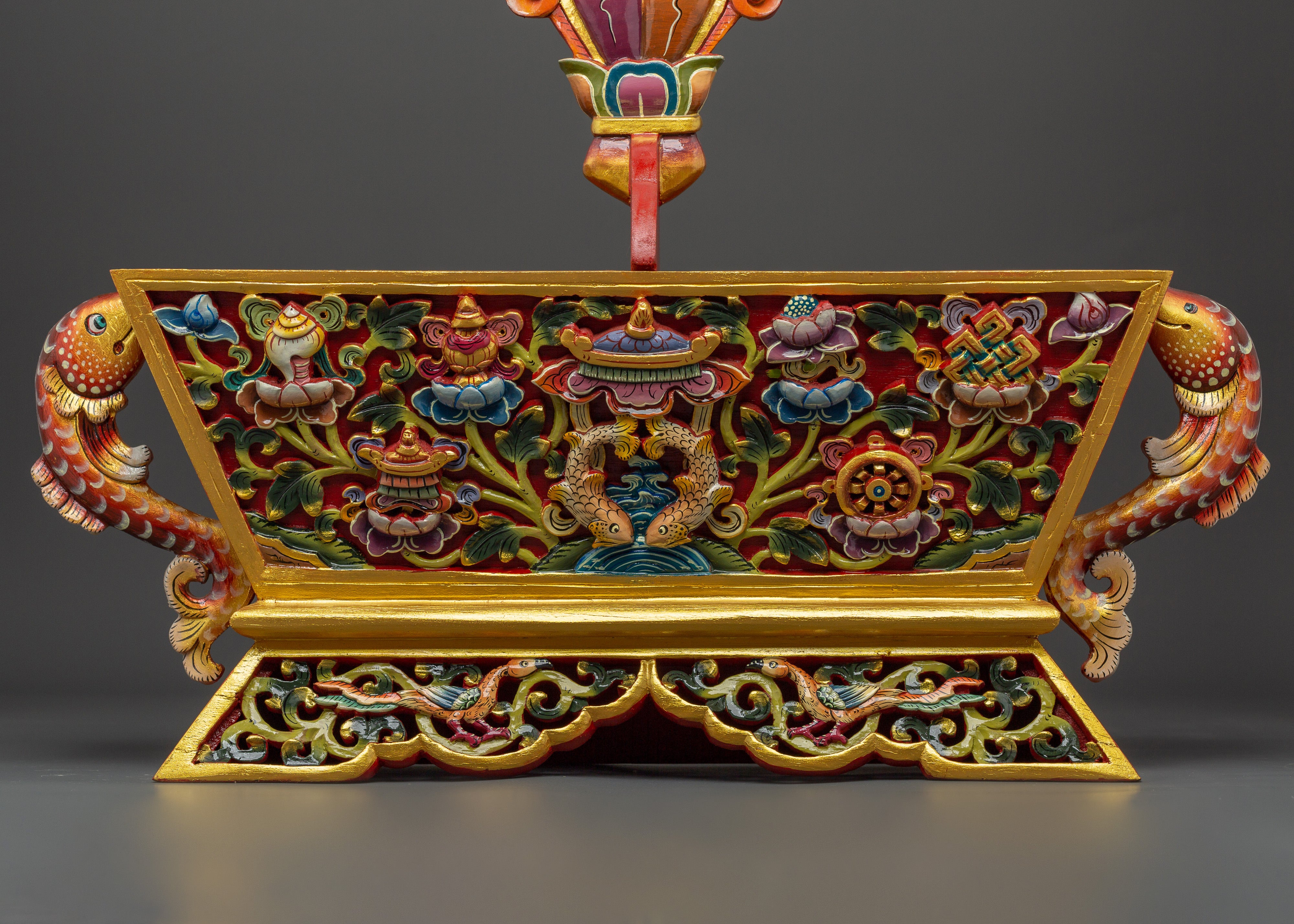 Traditional Chemar Box | Tibetan Wooden Ritual Storage Box
