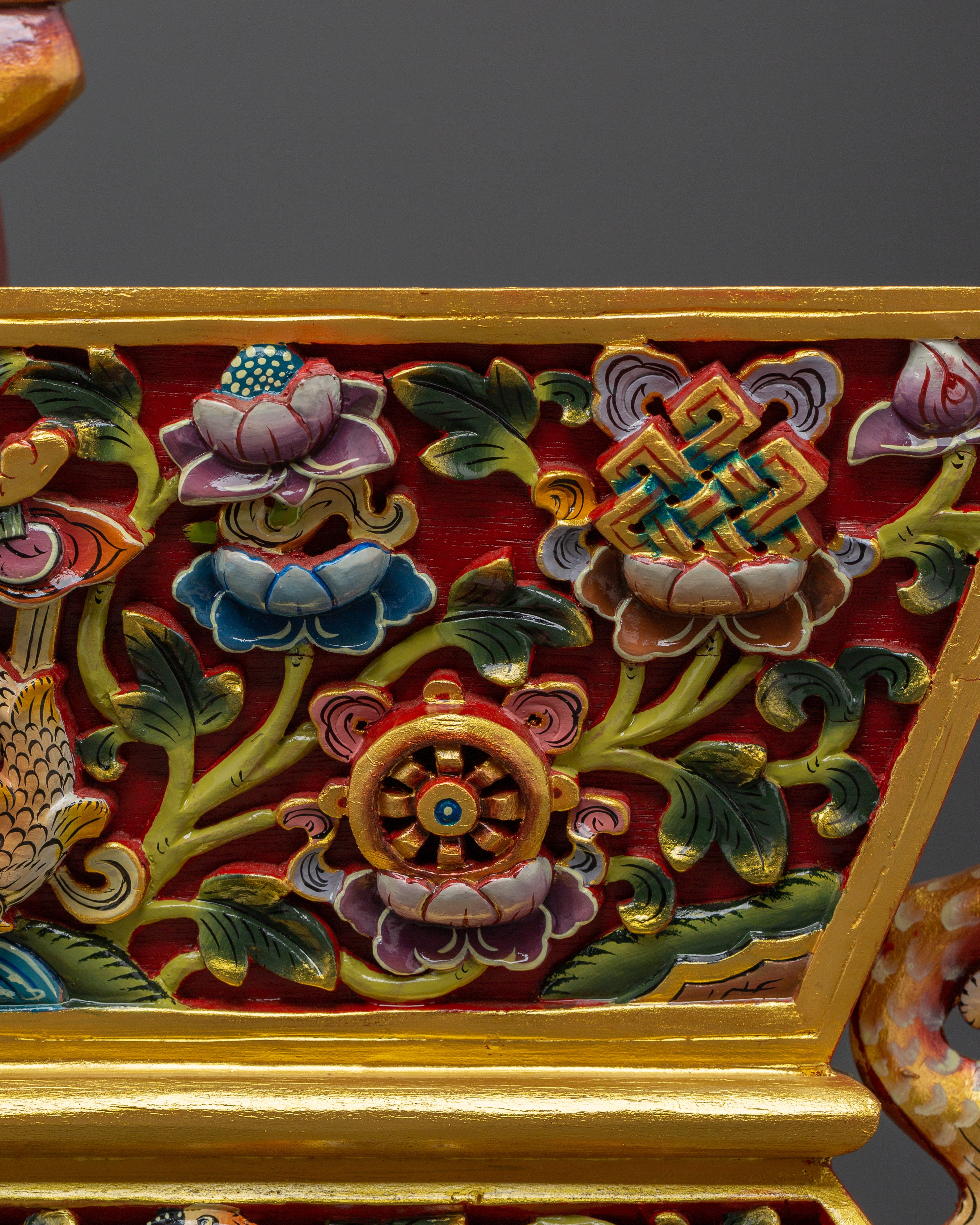 Traditional Chemar Box | Tibetan Wooden Ritual Storage Box