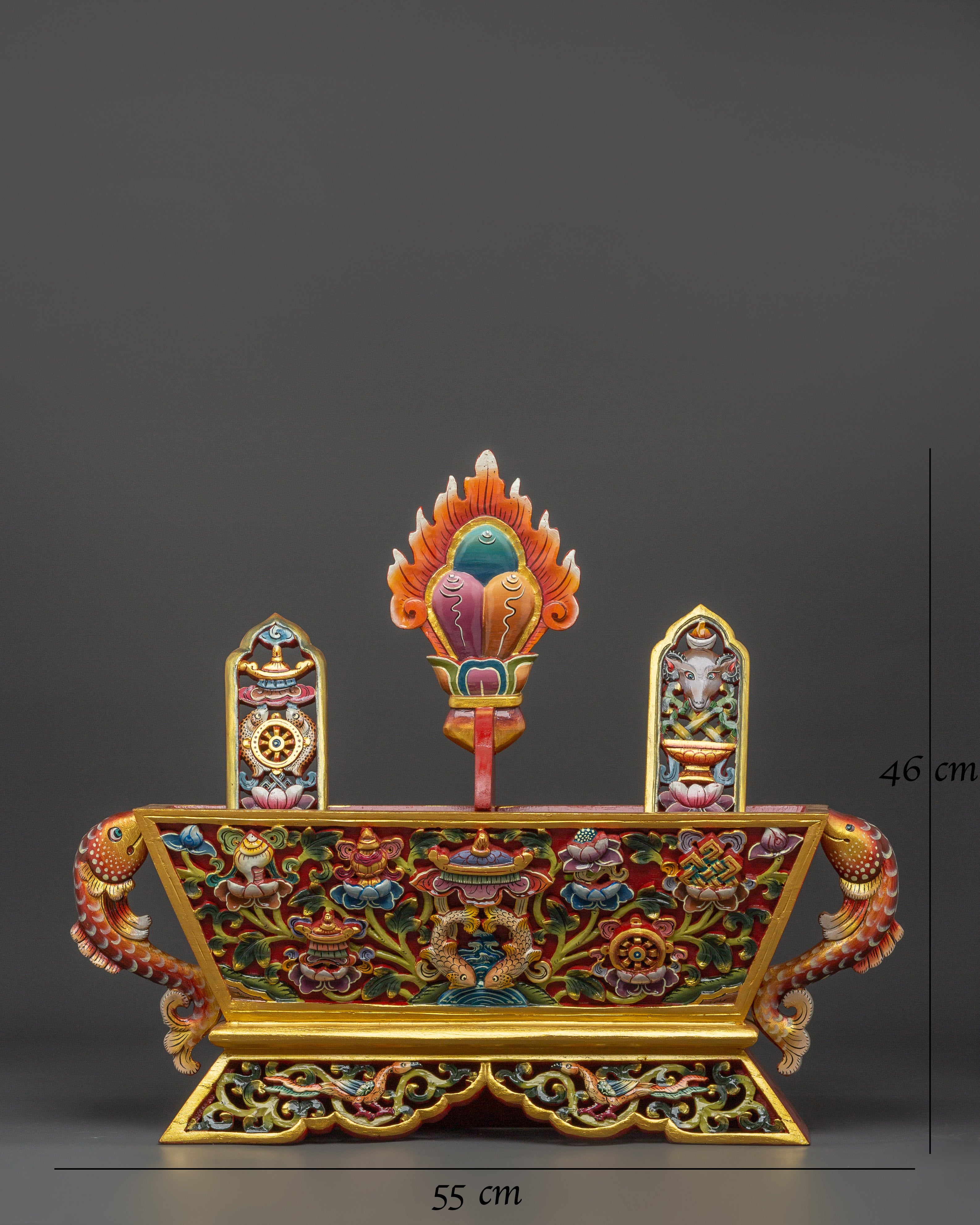 Traditional Chemar Box | Tibetan Wooden Ritual Storage Box