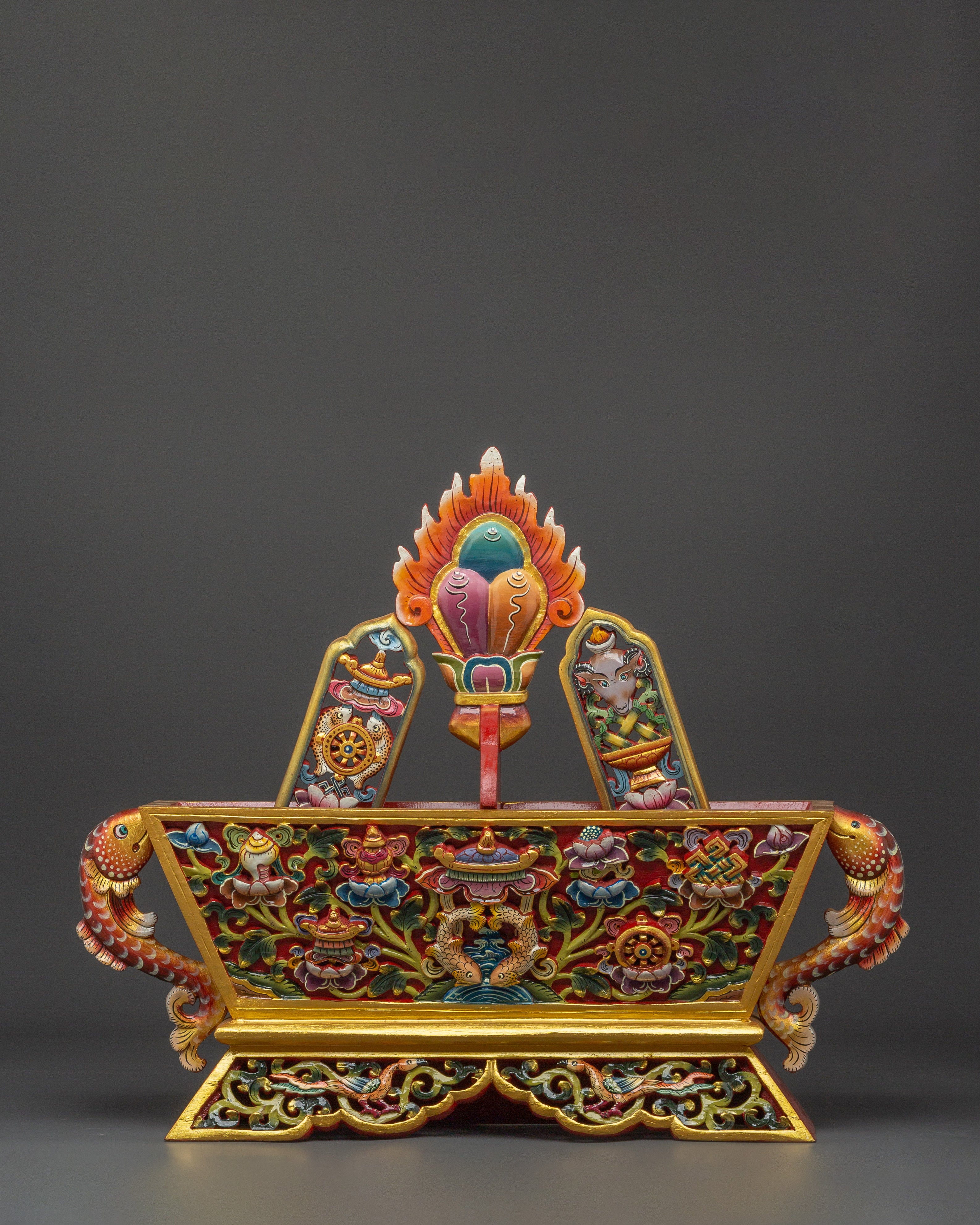 Traditional Chemar Box | Tibetan Wooden Ritual Storage Box