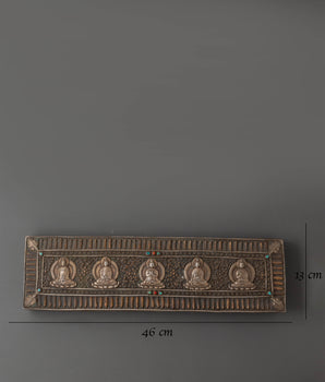 Prayer Book Cover with Five Dhyani Buddhas | Buddhist Art