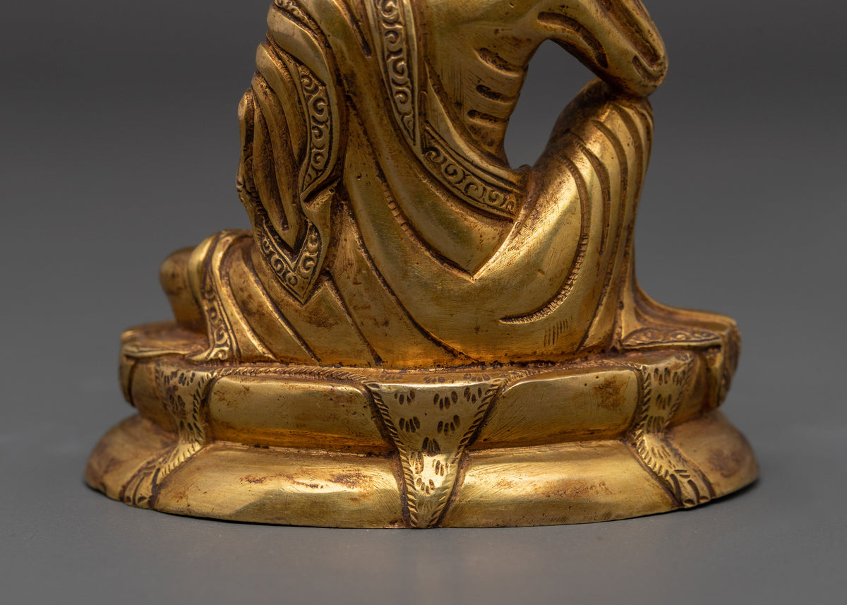 Milarepa Gold Plated Statue | Tibetan Buddhist Master