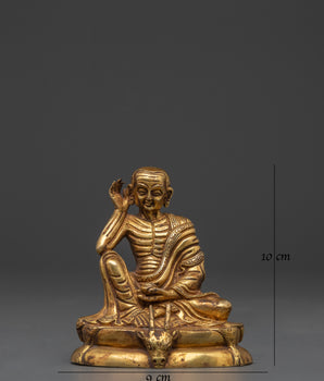Milarepa Gold Plated Statue | Tibetan Buddhist Master