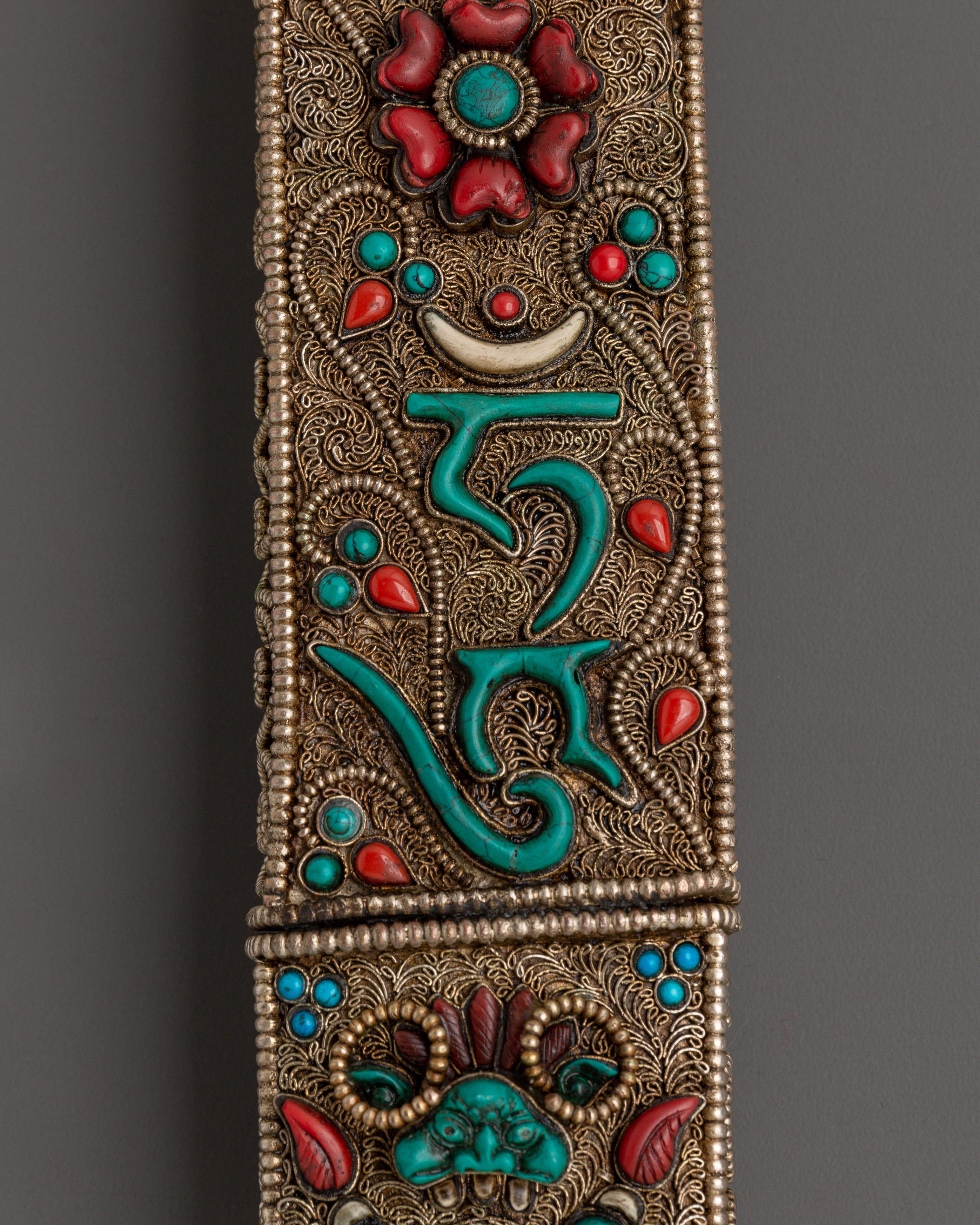 Tibetan Tantric Sword | Copper Ritual Dagger with Jade Handle