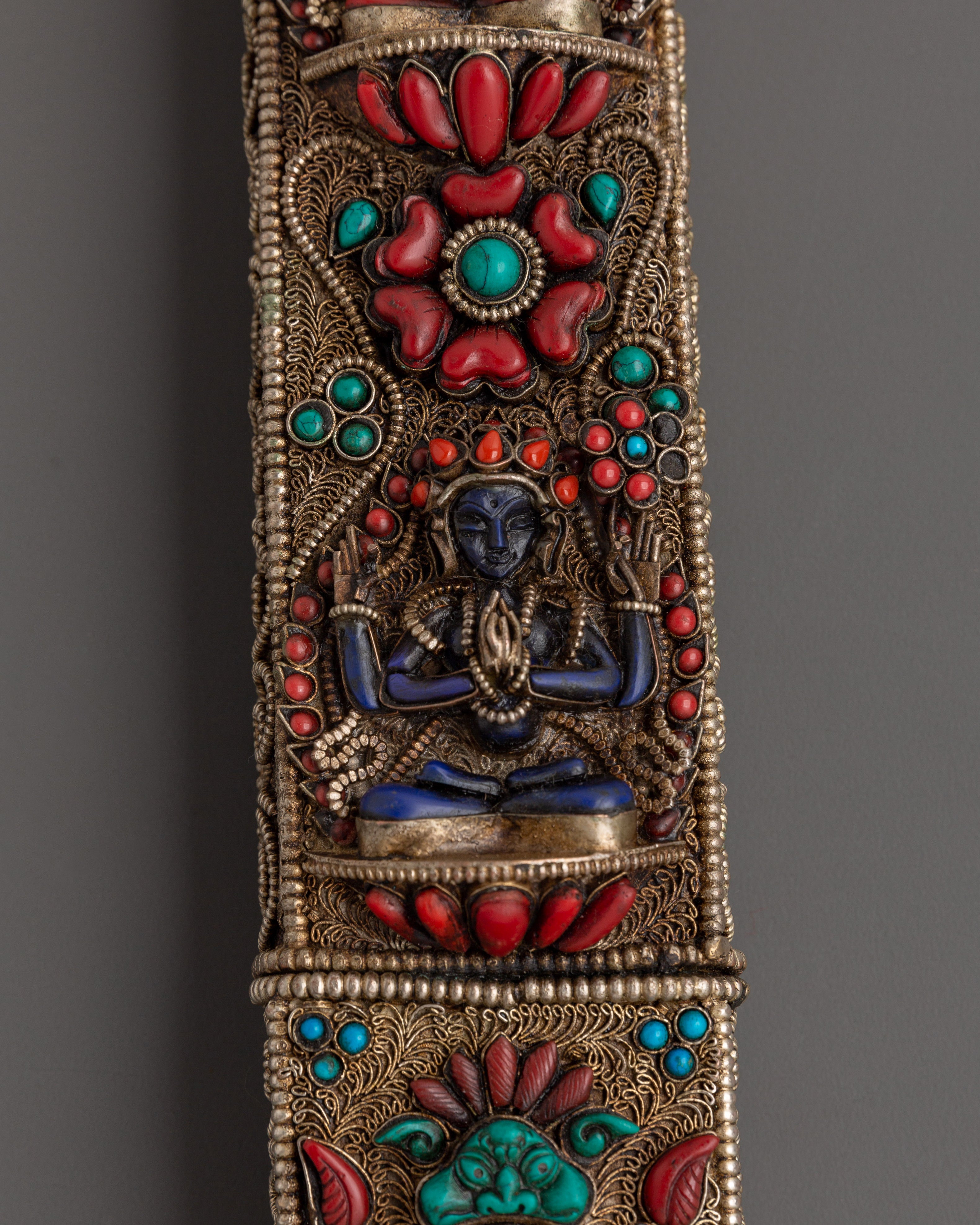 Tibetan Tantric Sword | Copper Ritual Dagger with Jade Handle